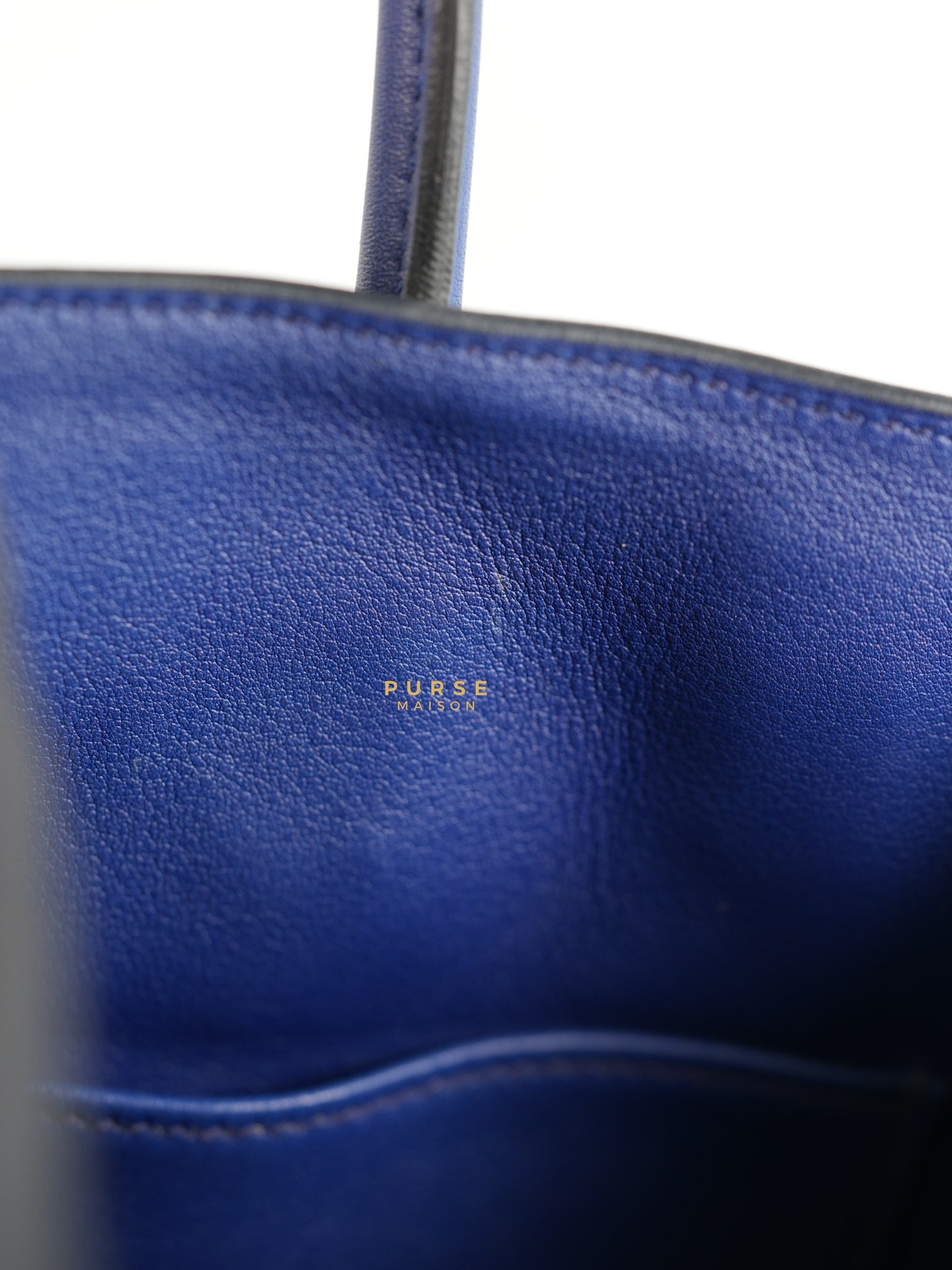 Birkin 25 Blue Saphire Swift Leather in Palladium Hardware Stamp X (2016) | Purse Maison Luxury Bags Shop
