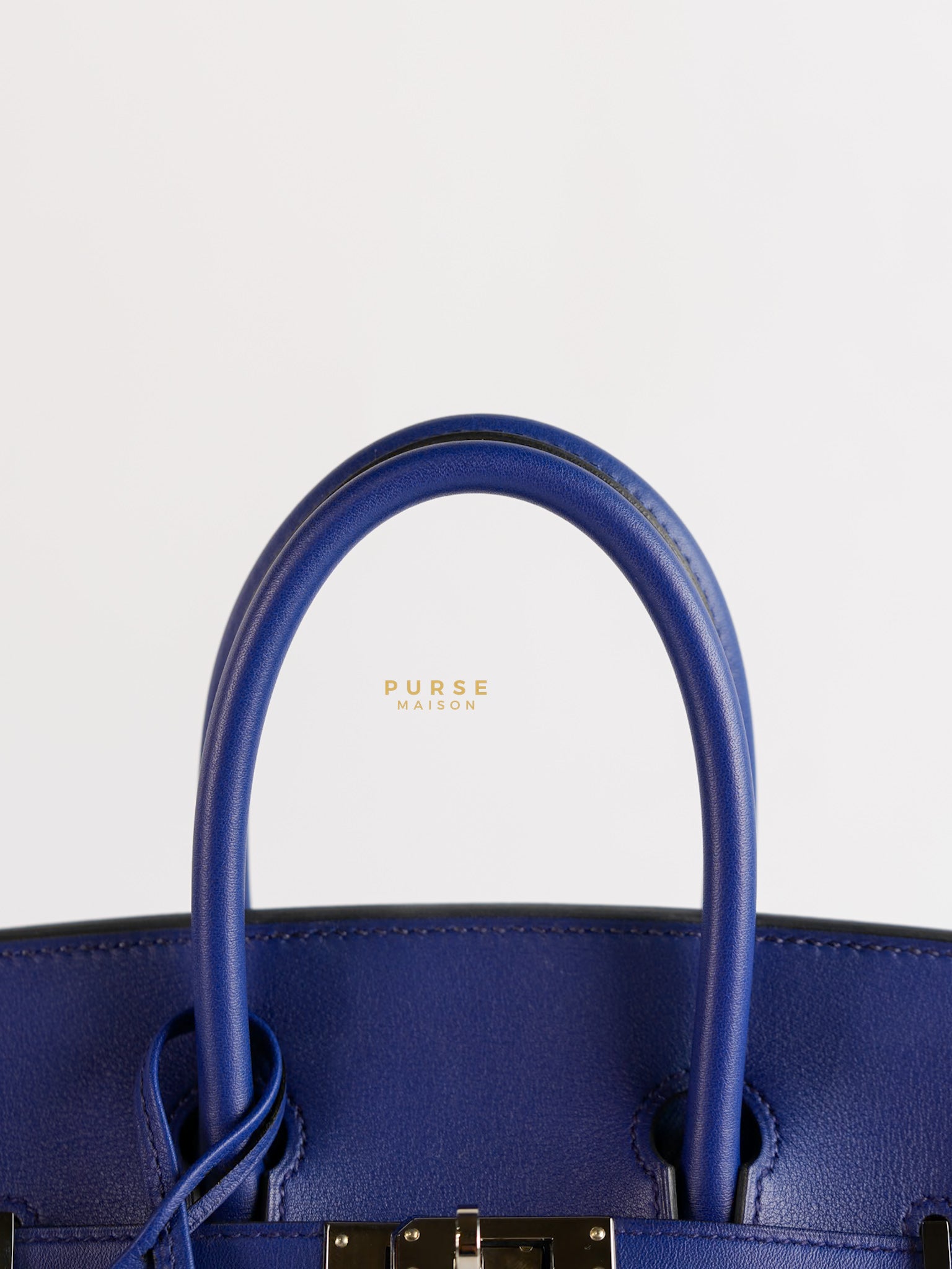 Birkin 25 Blue Saphire Swift Leather in Palladium Hardware Stamp X (2016) | Purse Maison Luxury Bags Shop