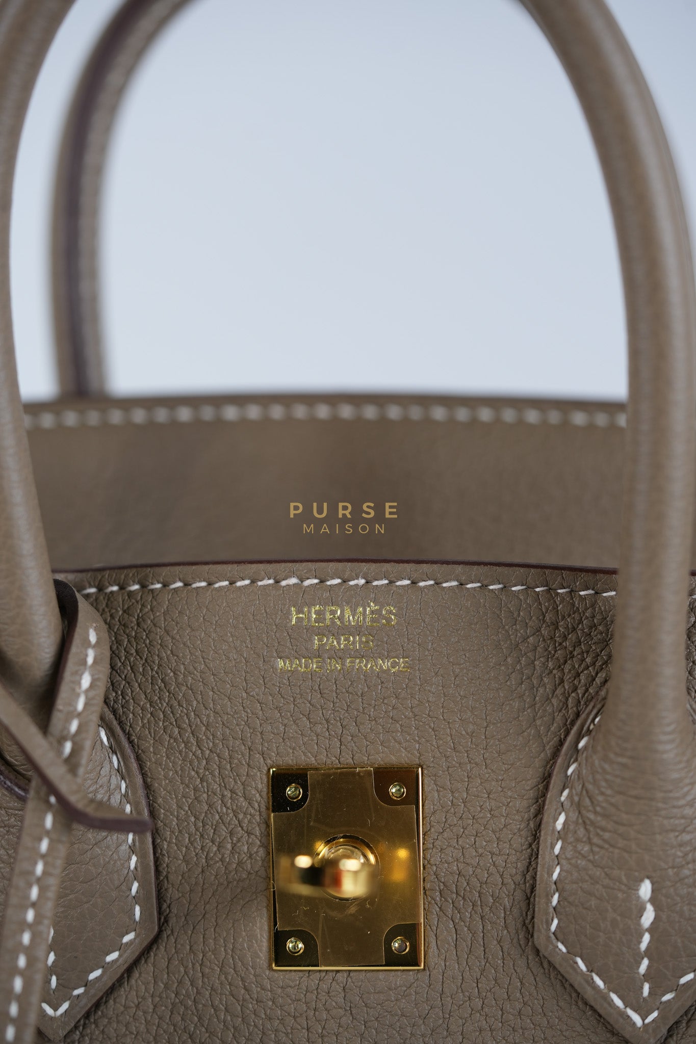 Birkin 25 Etoupe in Togo Leather and Gold Hardware Stamp W (2024) | Purse Maison Luxury Bags Shop