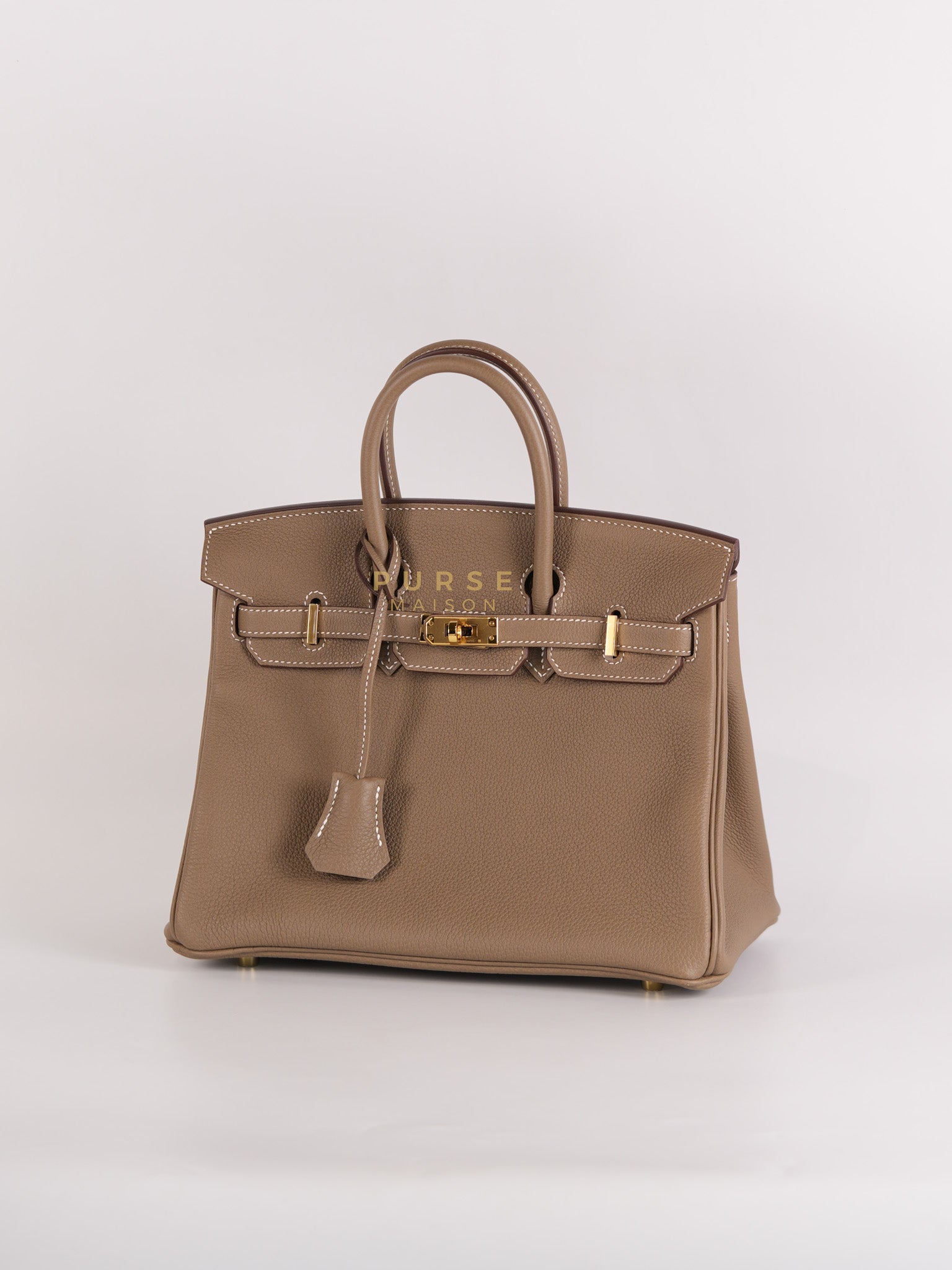 Birkin 25 Etoupe in Togo Leather and Gold Hardware Stamp W (2024) | Purse Maison Luxury Bags Shop