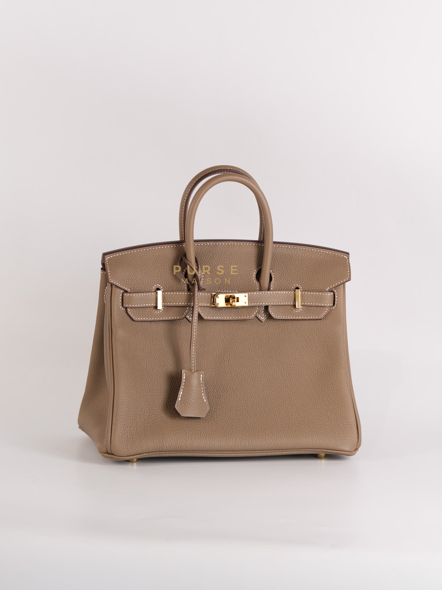 Birkin 25 Etoupe in Togo Leather and Gold Hardware Stamp W (2024) | Purse Maison Luxury Bags Shop