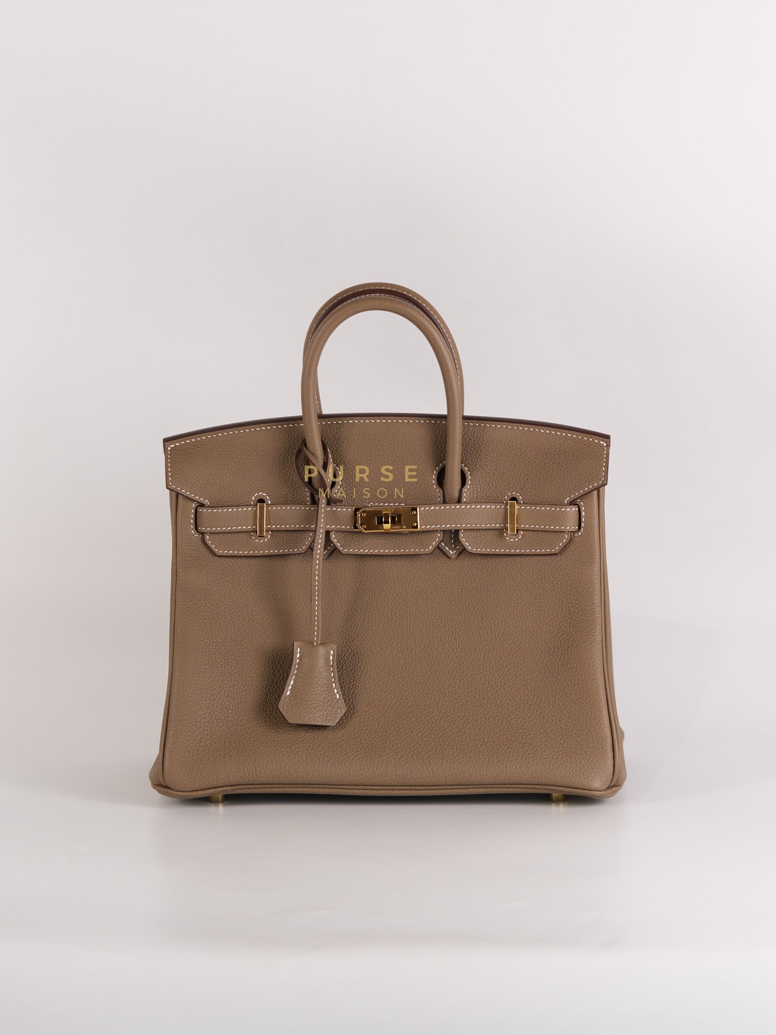 Birkin 25 Etoupe in Togo Leather and Gold Hardware Stamp W (2024) | Purse Maison Luxury Bags Shop