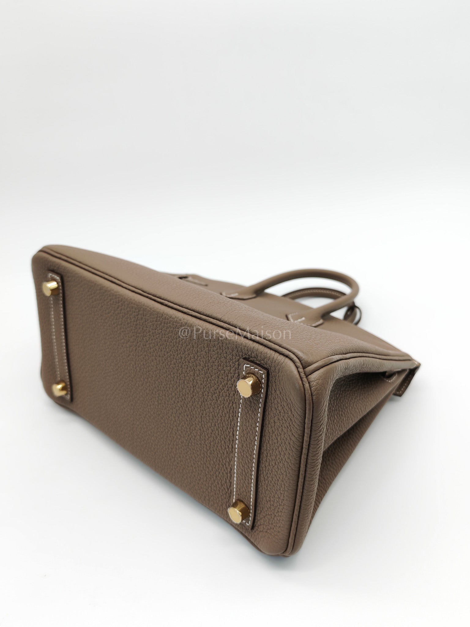 Birkin 25 Etoupe Retourne in Togo Leather and Gold Hardware Stamp D (2019) | Purse Maison Luxury Bags Shop