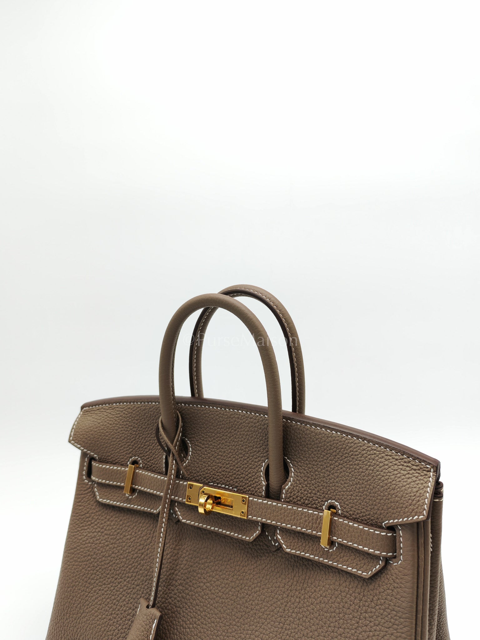 Birkin 25 Etoupe Retourne in Togo Leather and Gold Hardware Stamp D (2019) | Purse Maison Luxury Bags Shop