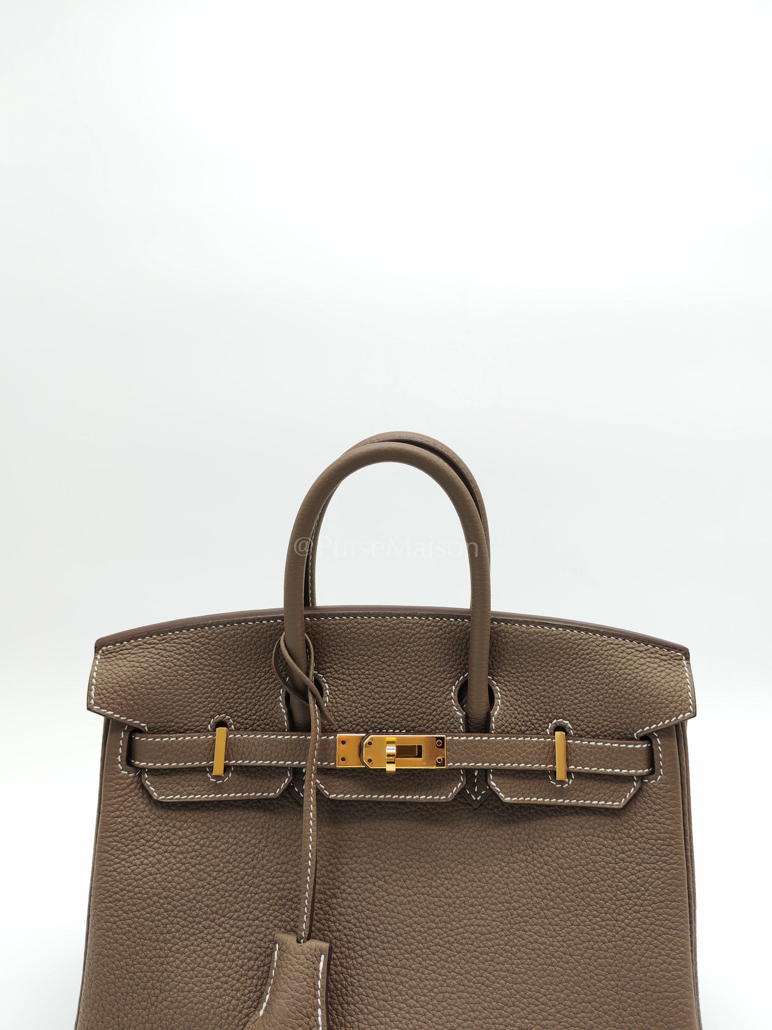 Birkin 25 Etoupe Retourne in Togo Leather and Gold Hardware Stamp D (2019) | Purse Maison Luxury Bags Shop