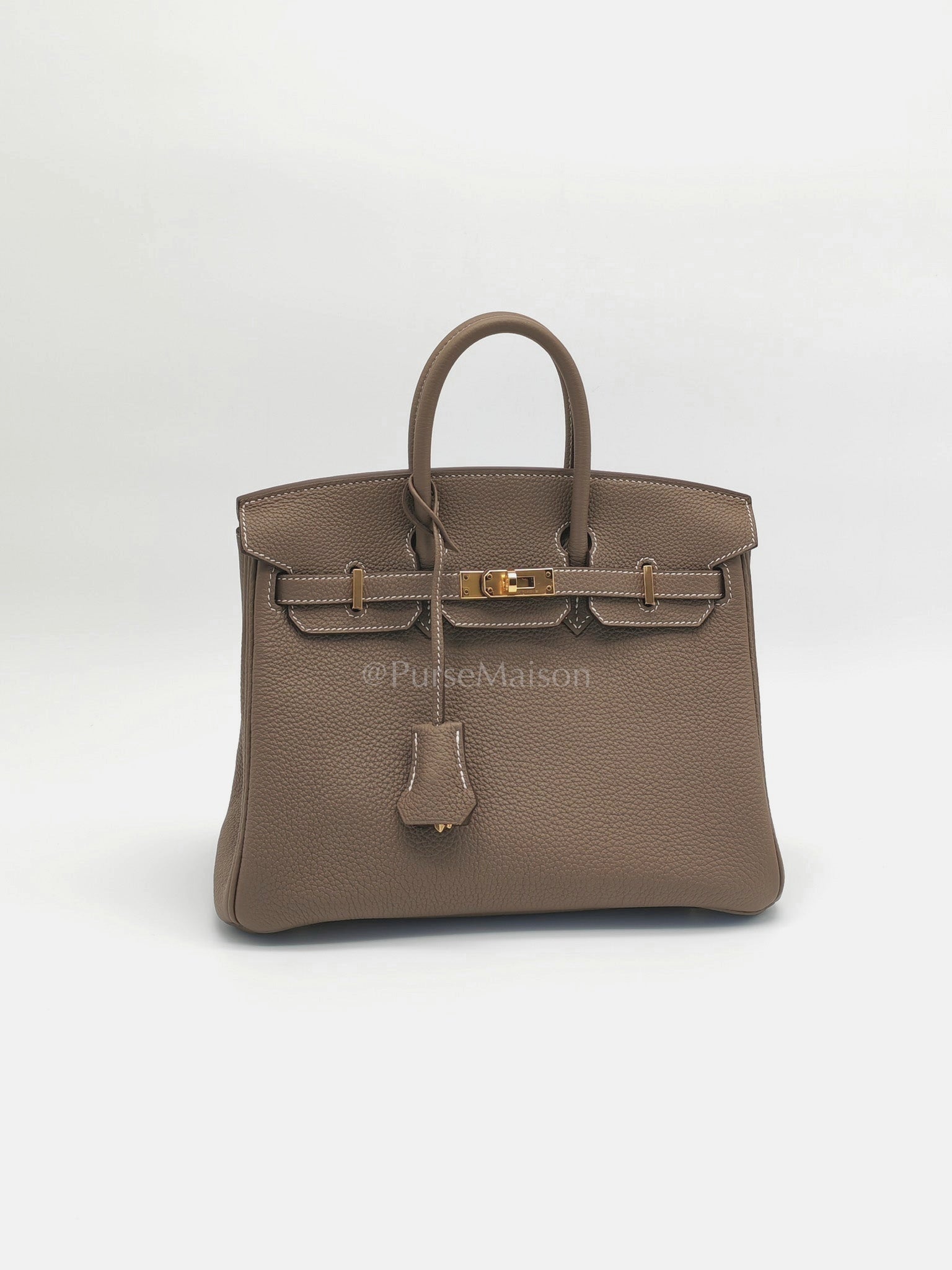 Birkin 25 Etoupe Retourne in Togo Leather and Gold Hardware Stamp D (2019)