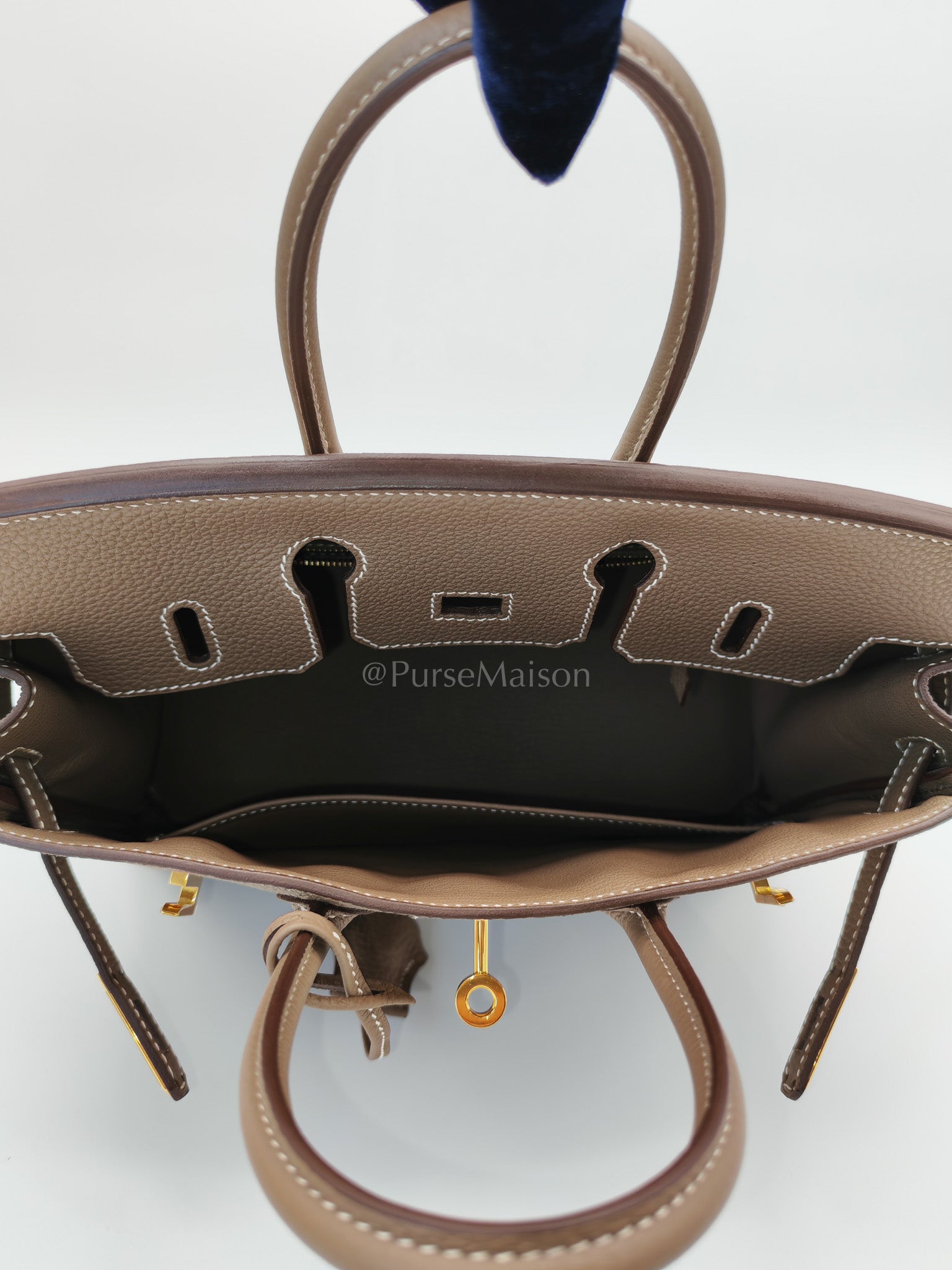 Birkin 25 Etoupe Retourne in Togo Leather and Gold Hardware Stamp D (2019) | Purse Maison Luxury Bags Shop