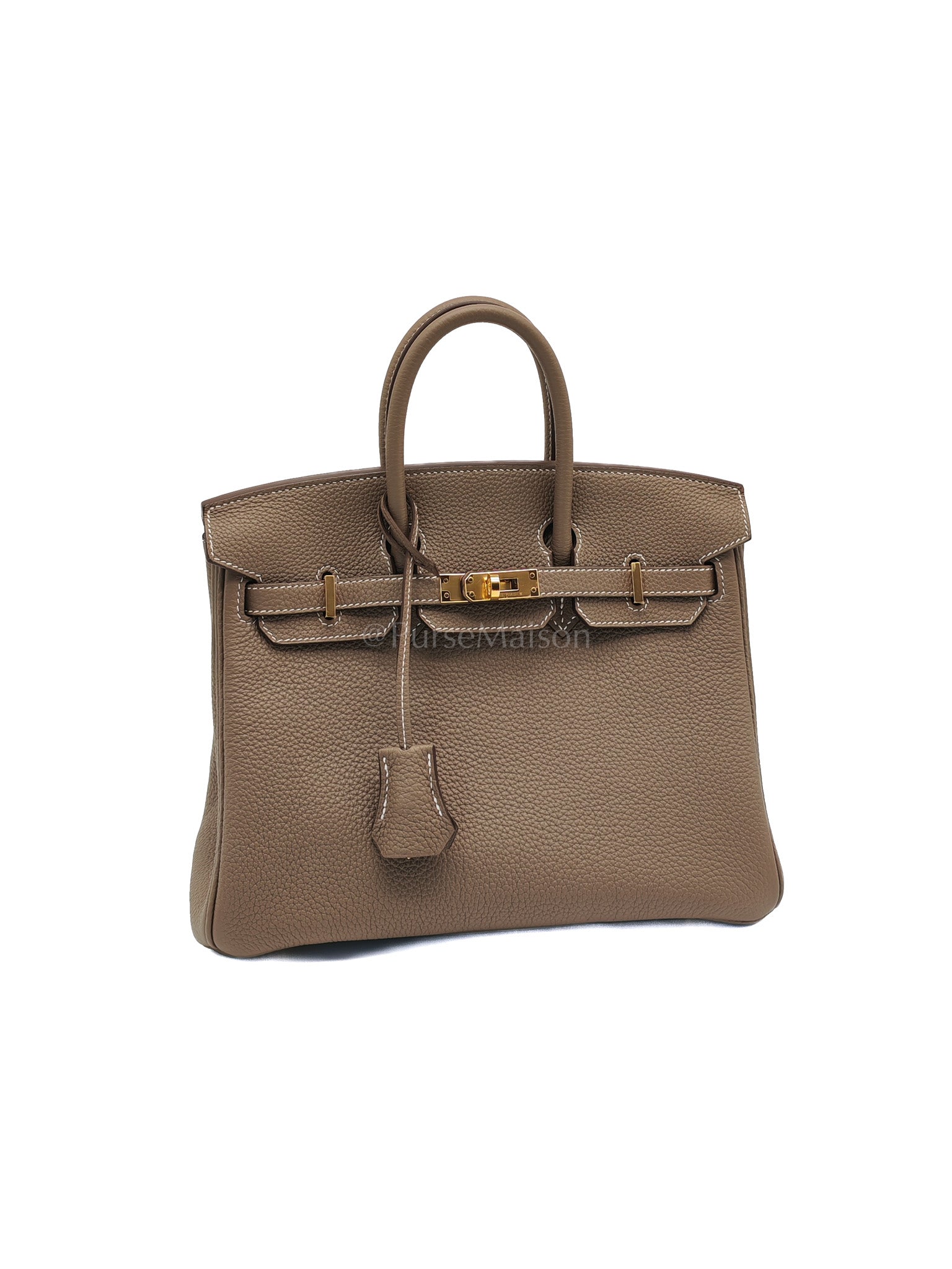 Birkin 25 Etoupe Retourne in Togo Leather and Gold Hardware Stamp D (2019) | Purse Maison Luxury Bags Shop