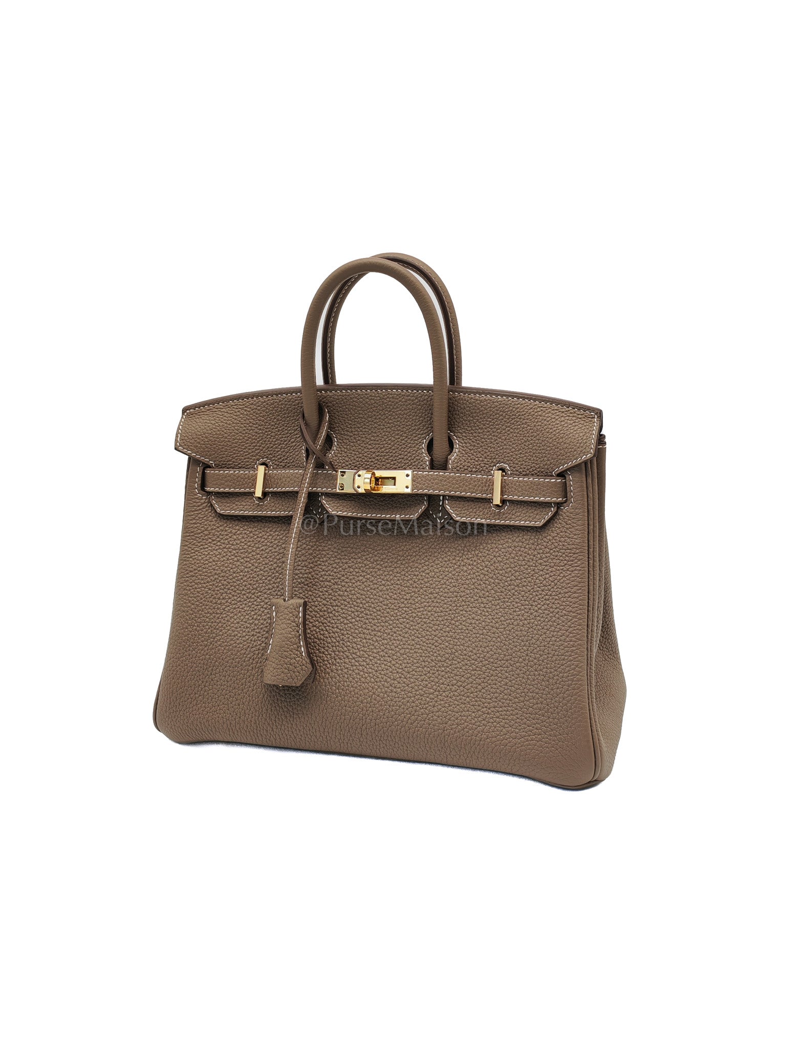 Birkin 25 Etoupe Retourne in Togo Leather and Gold Hardware Stamp D (2019) | Purse Maison Luxury Bags Shop