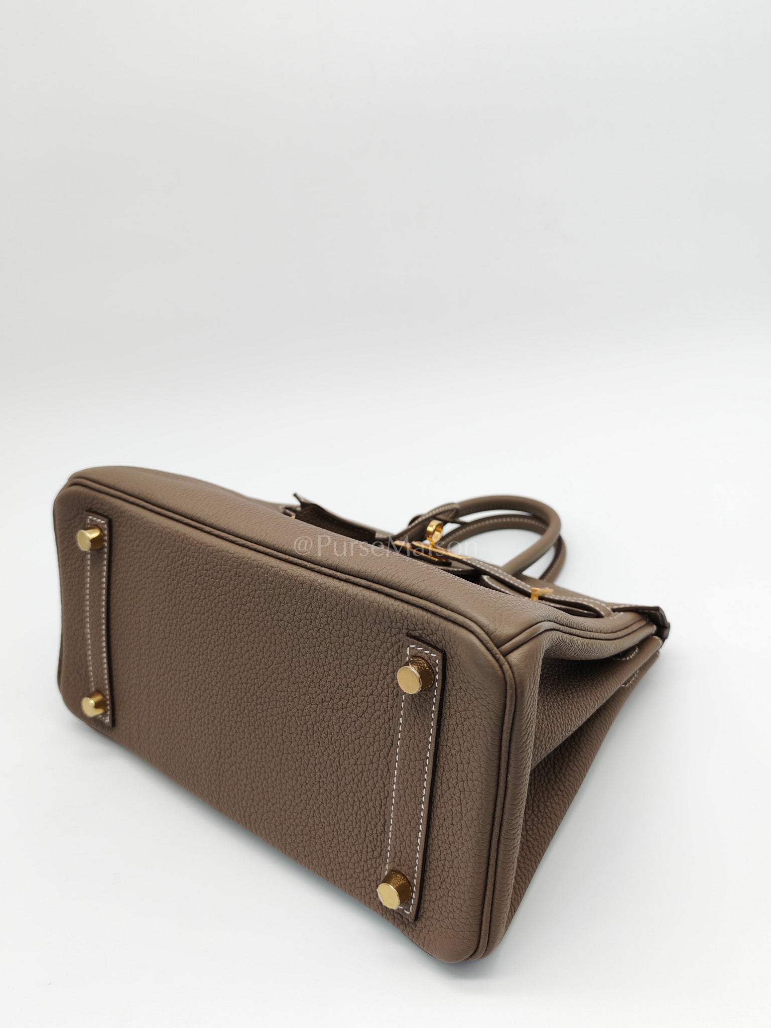 Birkin 25 Etoupe Retourne in Togo Leather and Gold Hardware Stamp D (2019) | Purse Maison Luxury Bags Shop