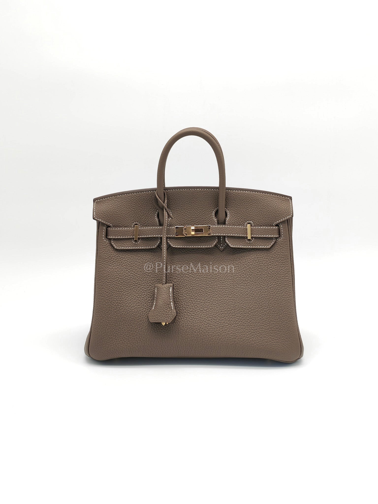 Birkin 25 Etoupe Retourne in Togo Leather and Gold Hardware Stamp D (2019)