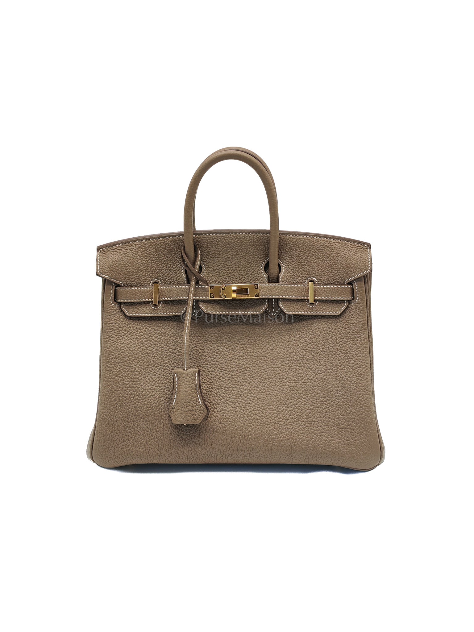 Birkin 25 Etoupe Retourne in Togo Leather and Gold Hardware Stamp D (2019) | Purse Maison Luxury Bags Shop