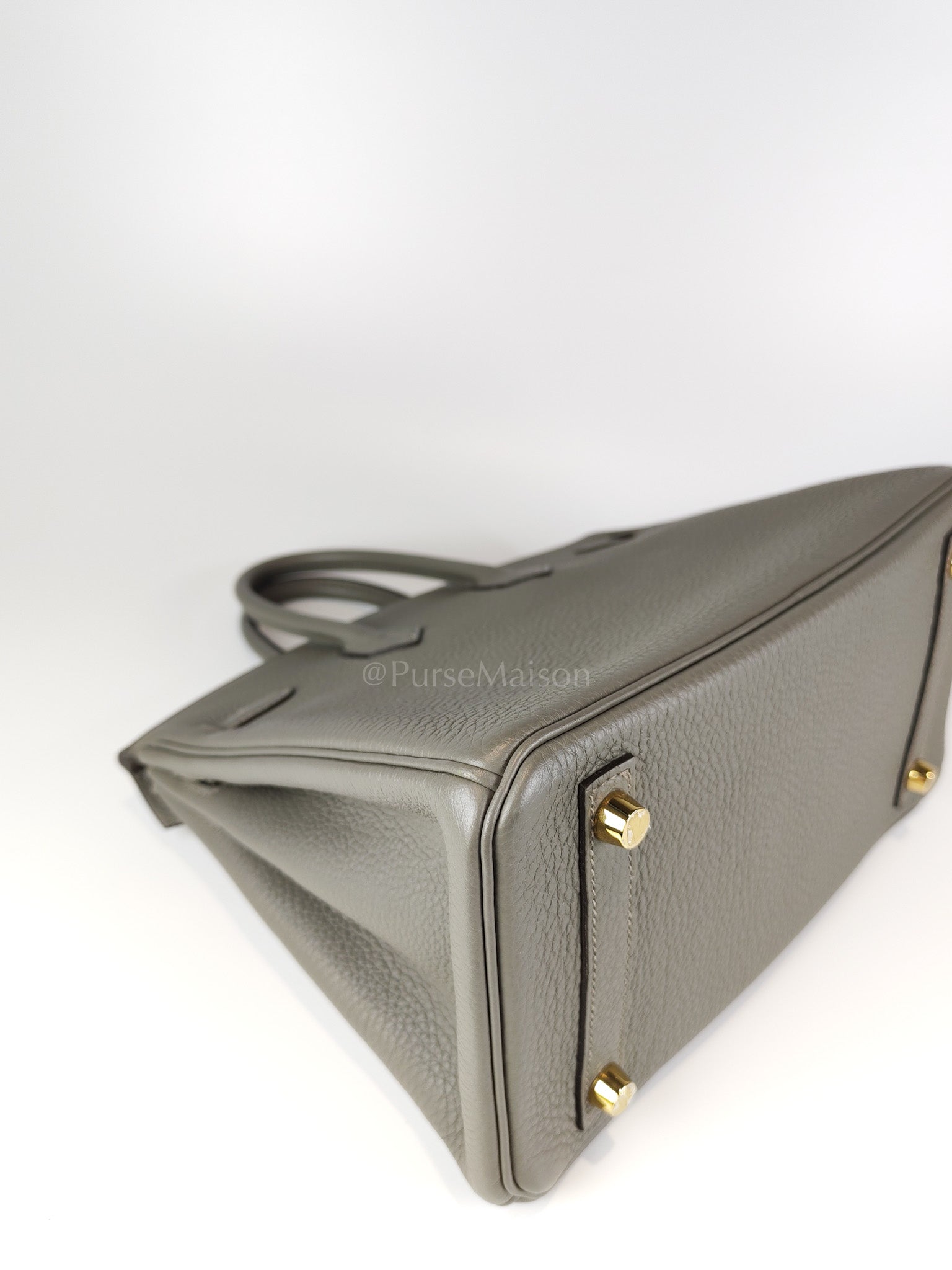 Birkin 25 Gris Meyer in Togo Leather and Gold Hardware Stamp B (2023) | Purse Maison Luxury Bags Shop