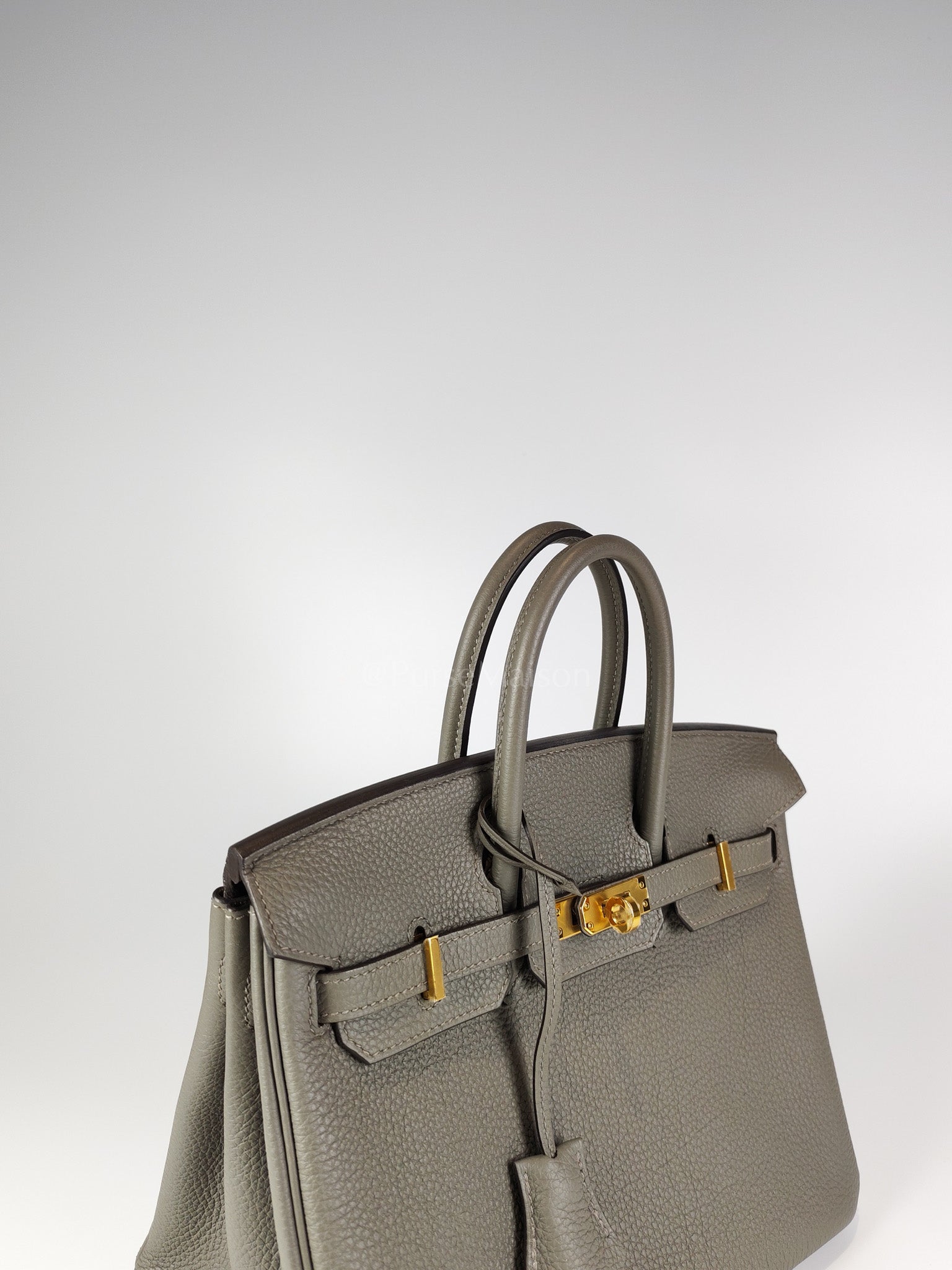 Birkin 25 Gris Meyer in Togo Leather and Gold Hardware Stamp B (2023) | Purse Maison Luxury Bags Shop
