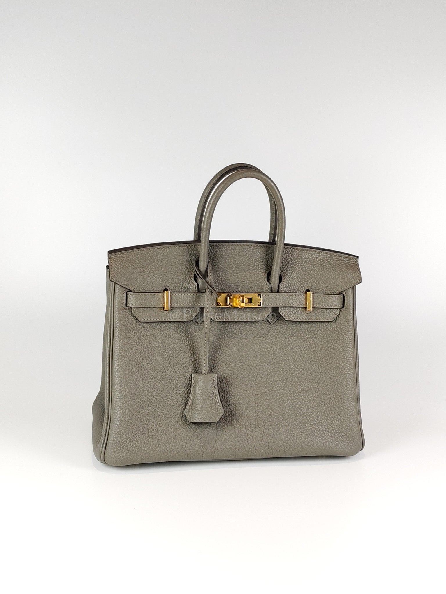 Birkin 25 Gris Meyer in Togo Leather and Gold Hardware Stamp B (2023) | Purse Maison Luxury Bags Shop