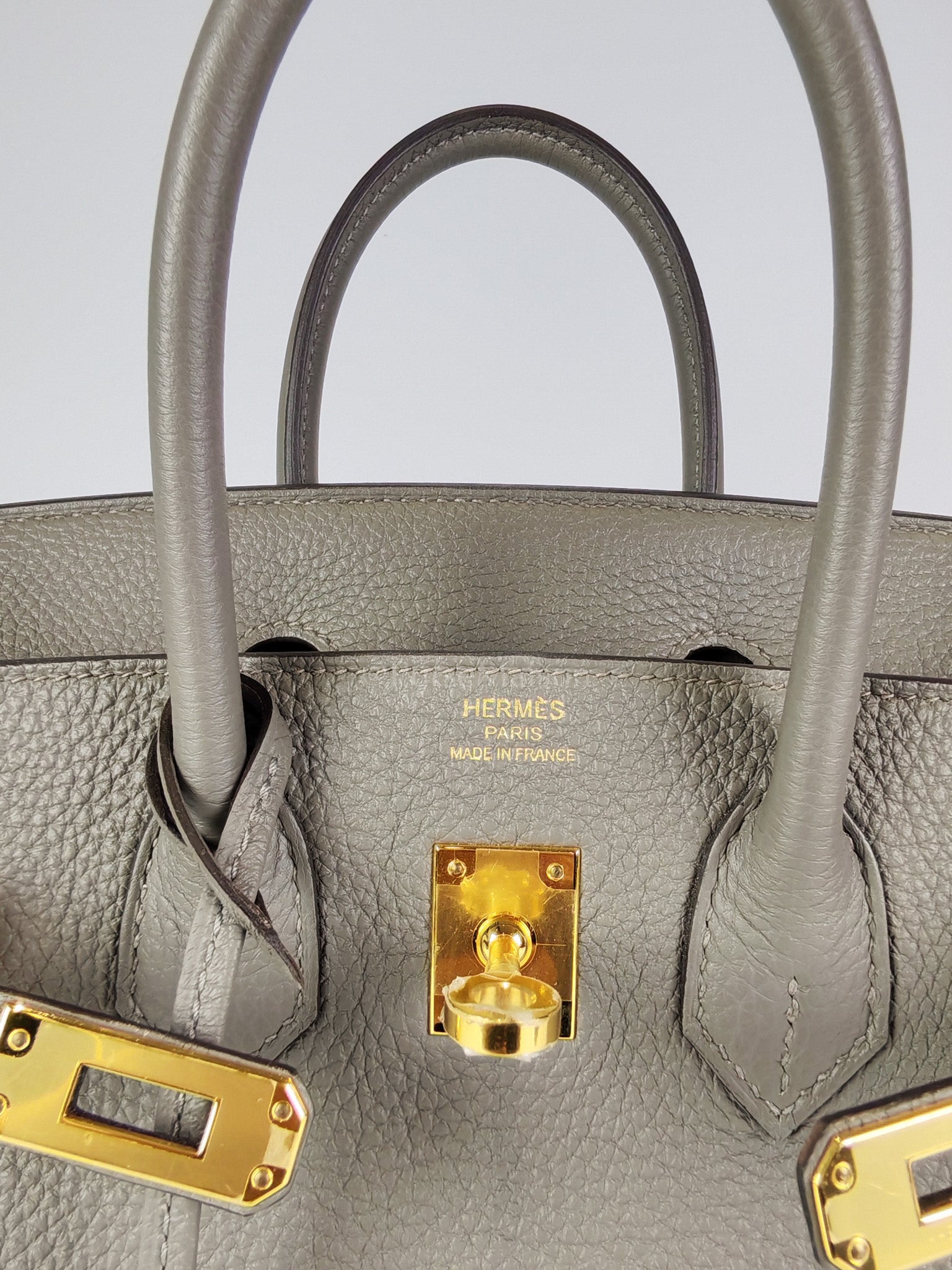 Birkin 25 Gris Meyer in Togo Leather and Gold Hardware Stamp B (2023) | Purse Maison Luxury Bags Shop