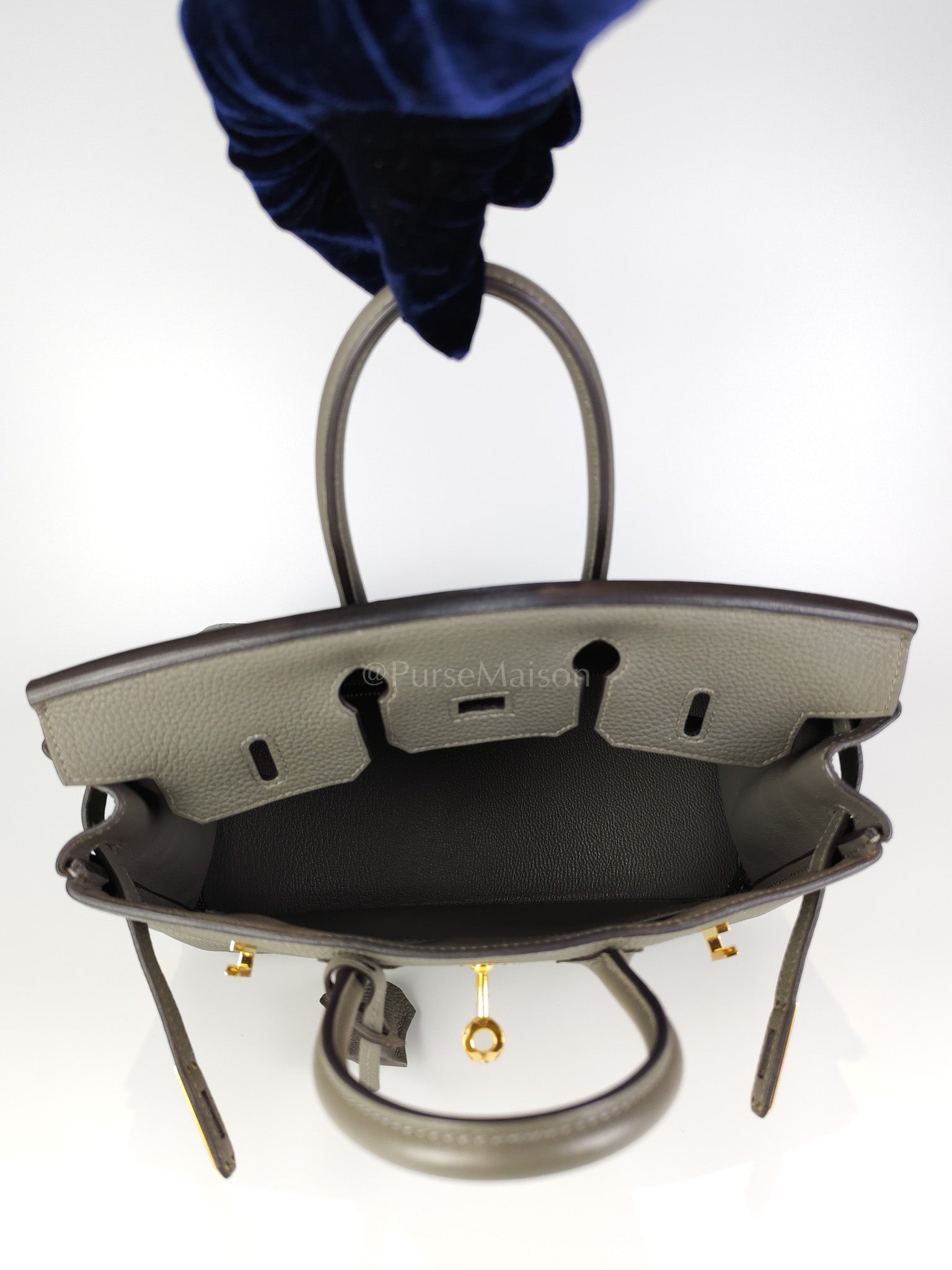 Birkin 25 Gris Meyer in Togo Leather and Gold Hardware Stamp B (2023) | Purse Maison Luxury Bags Shop