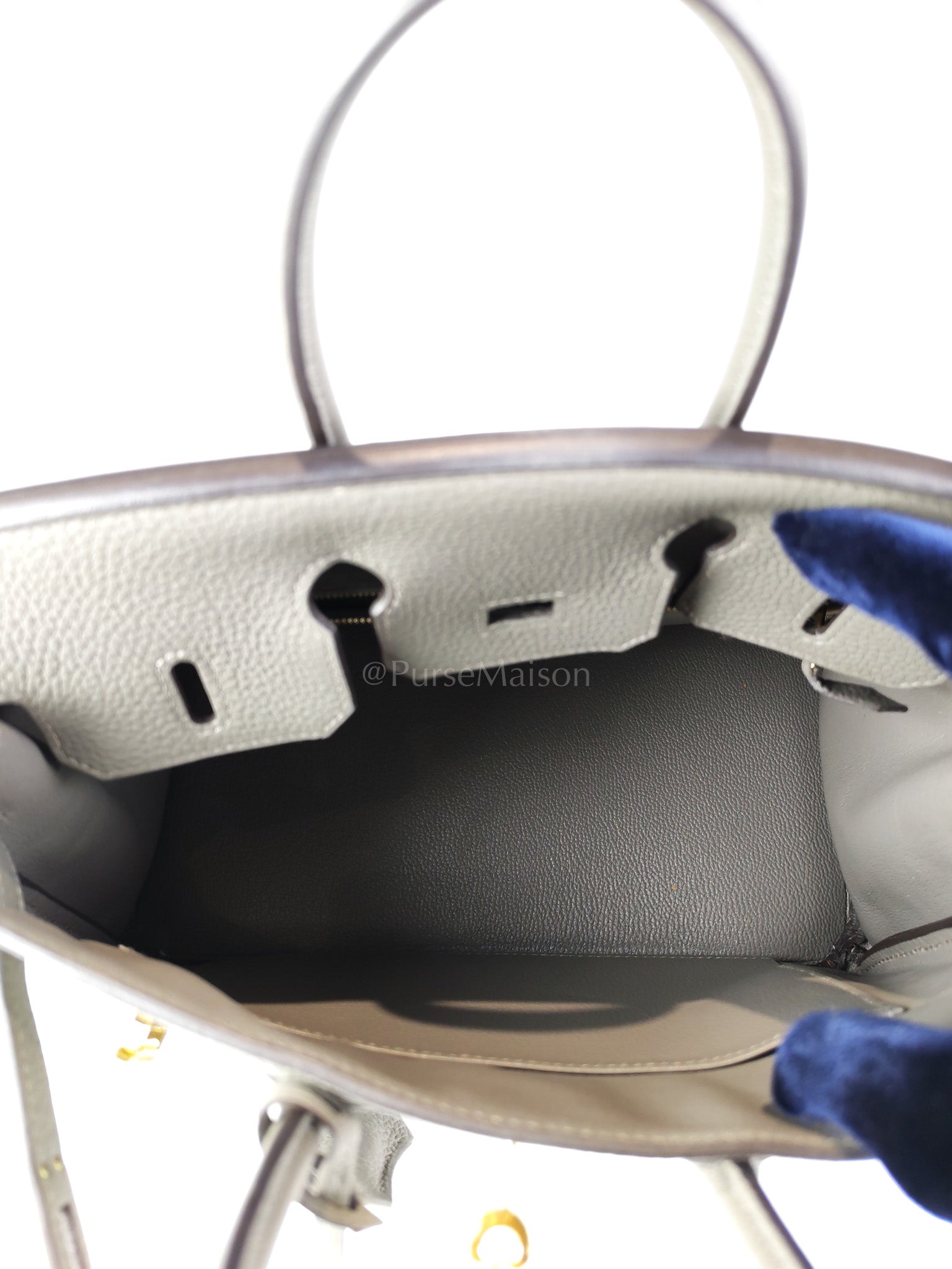 Birkin 25 Gris Meyer in Togo Leather and Gold Hardware Stamp B (2023) | Purse Maison Luxury Bags Shop