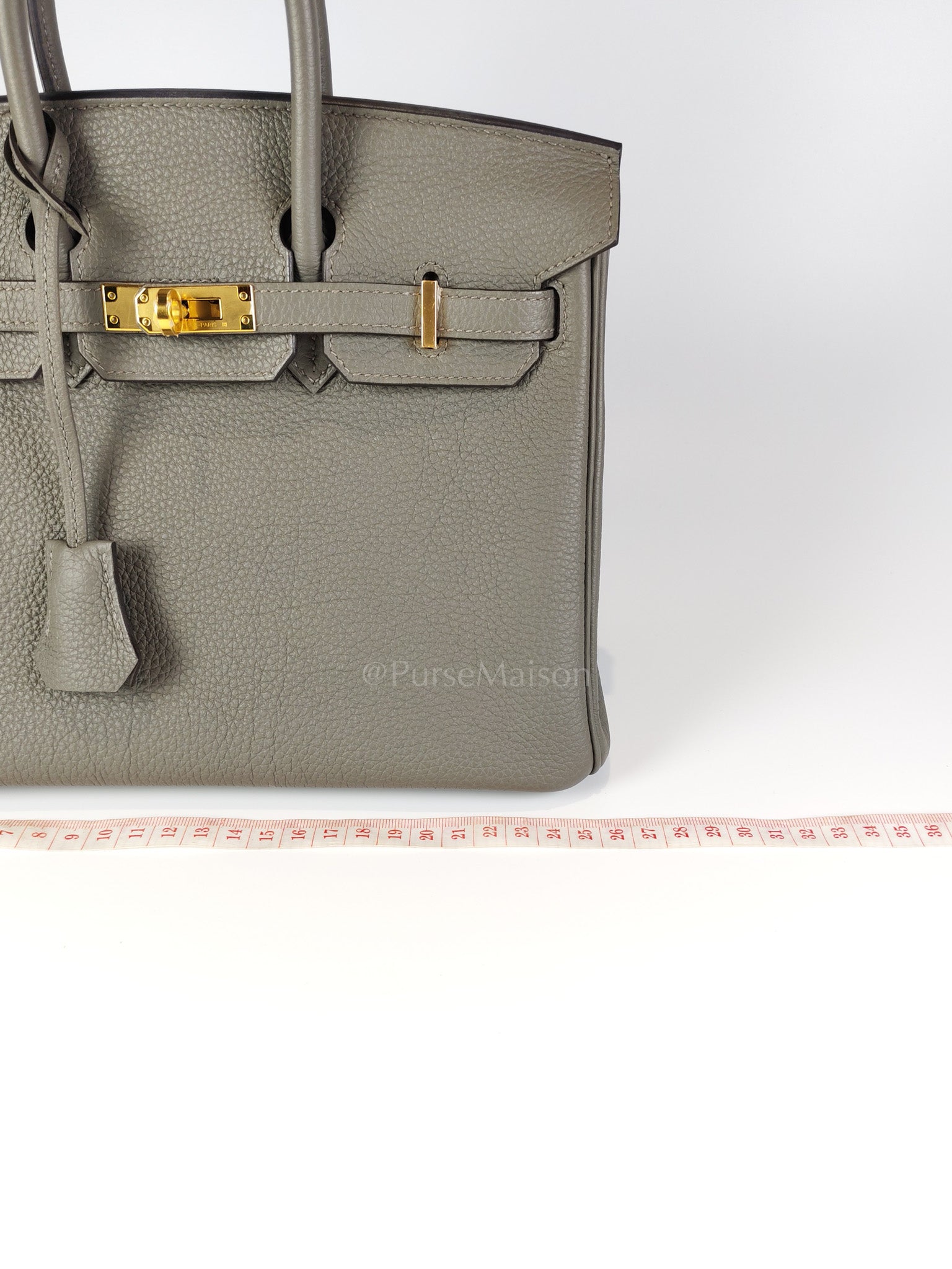 Birkin 25 Gris Meyer in Togo Leather and Gold Hardware Stamp B (2023) | Purse Maison Luxury Bags Shop