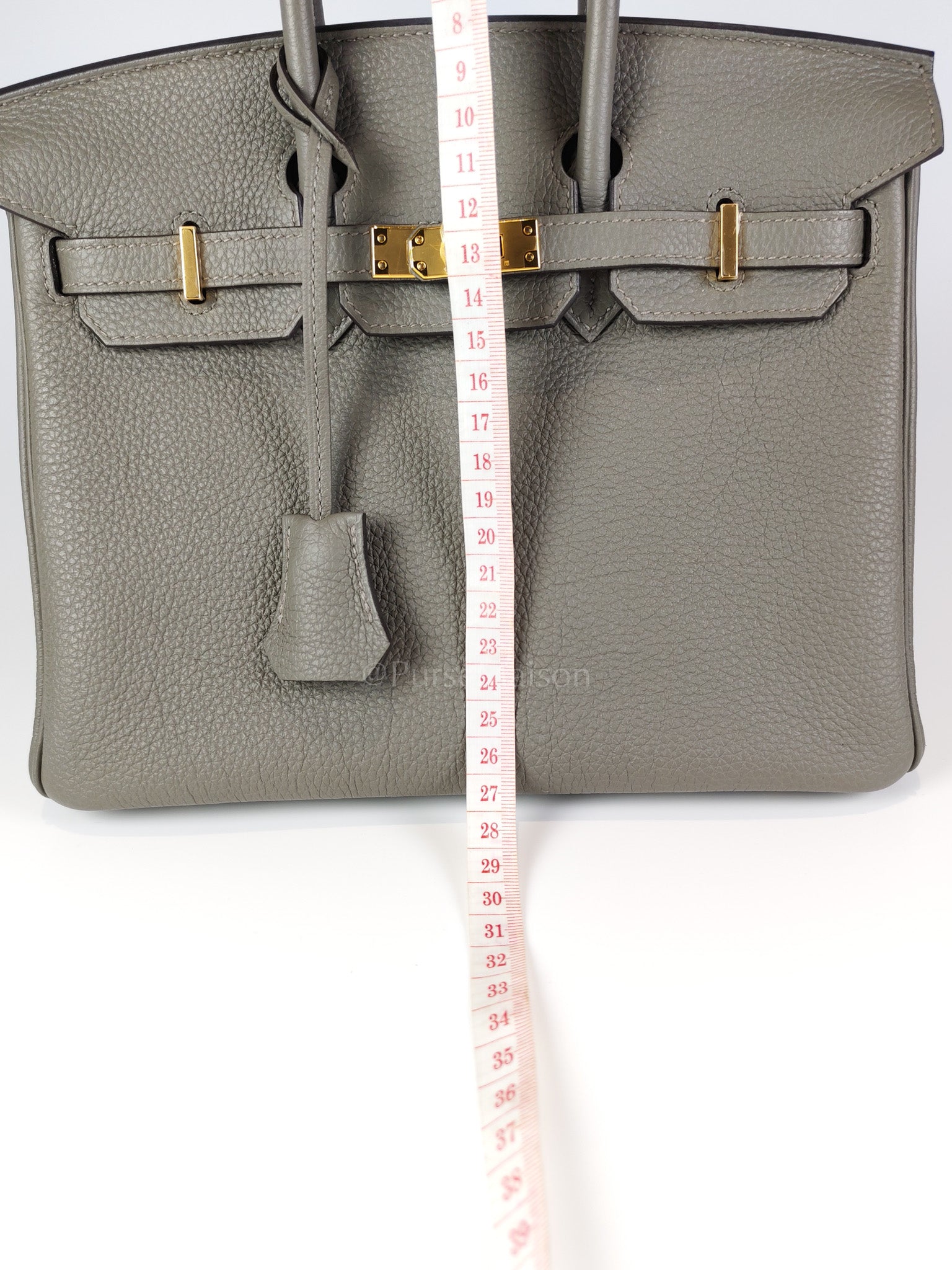 Birkin 25 Gris Meyer in Togo Leather and Gold Hardware Stamp B (2023) | Purse Maison Luxury Bags Shop