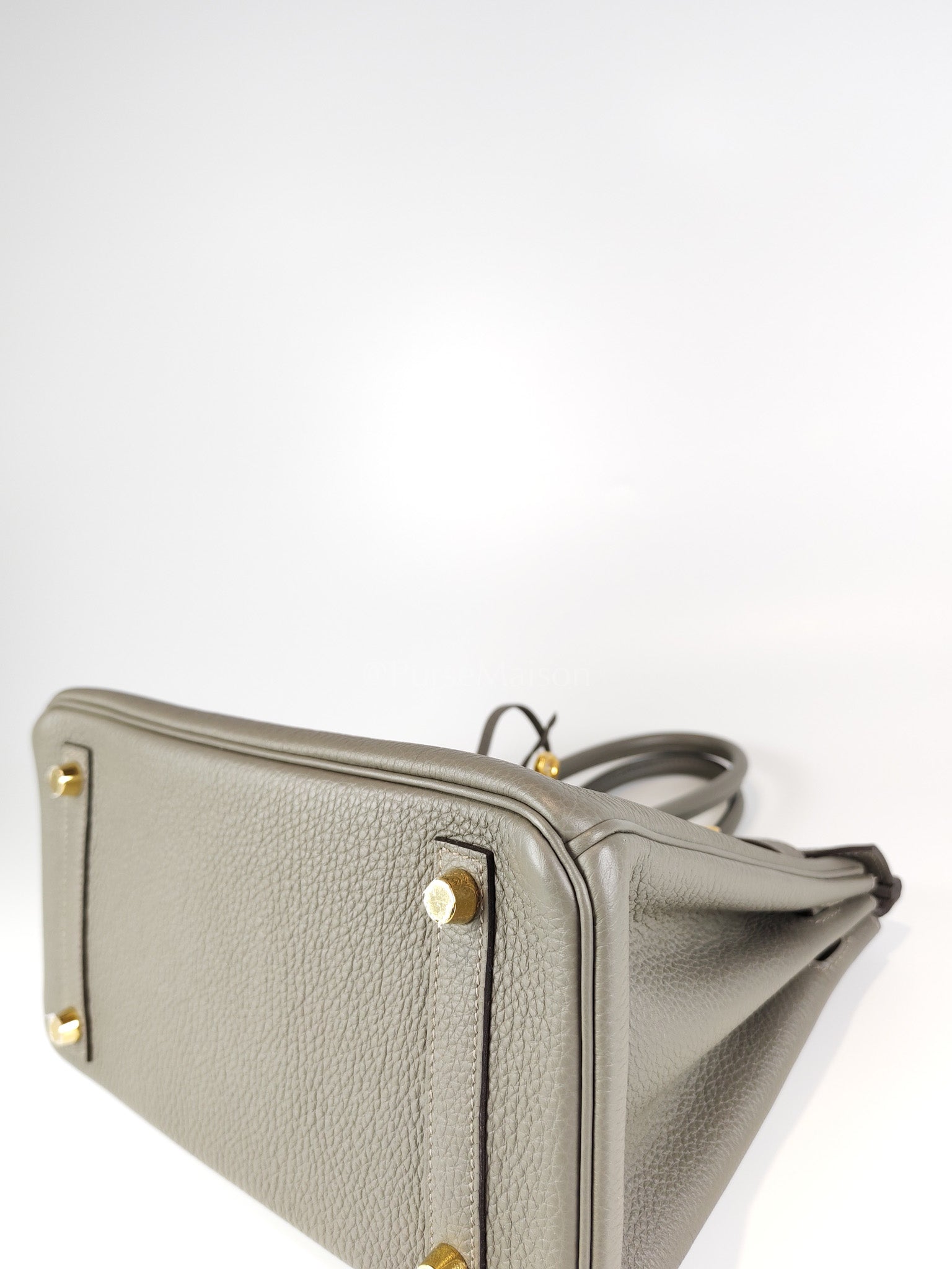 Birkin 25 Gris Meyer in Togo Leather and Gold Hardware Stamp B (2023) | Purse Maison Luxury Bags Shop