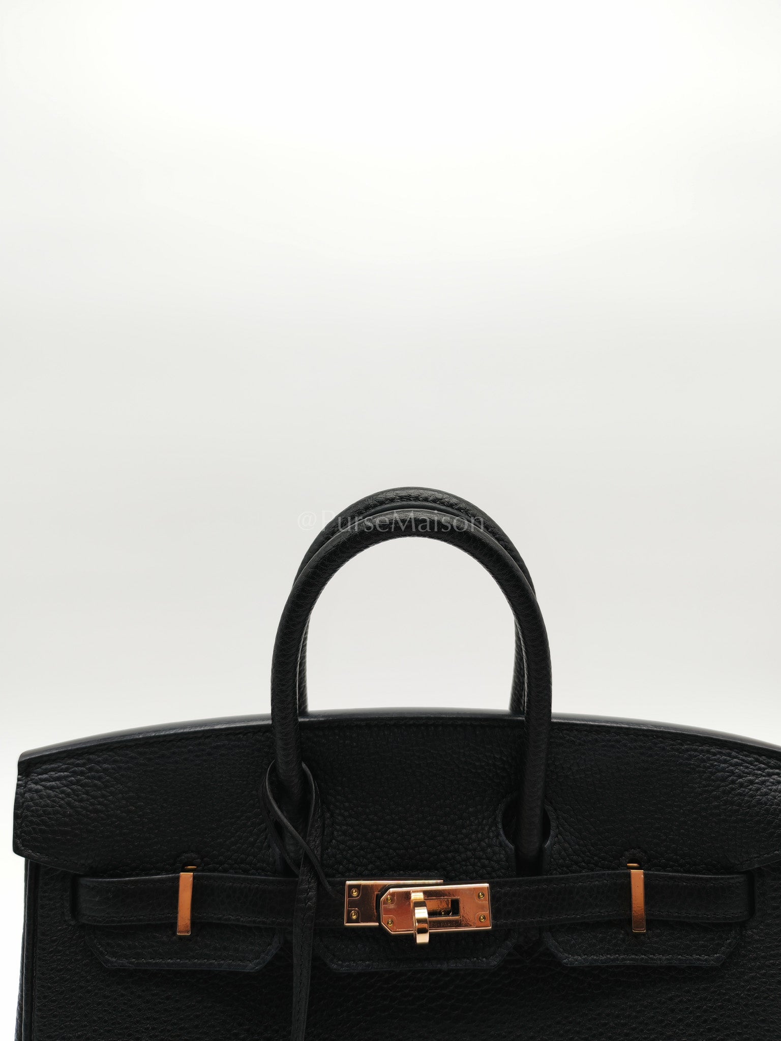 Birkin 25 in Black/Noir Togo Leather & Rose Gold Hardware Stamp Y(2020) | Purse Maison Luxury Bags Shop