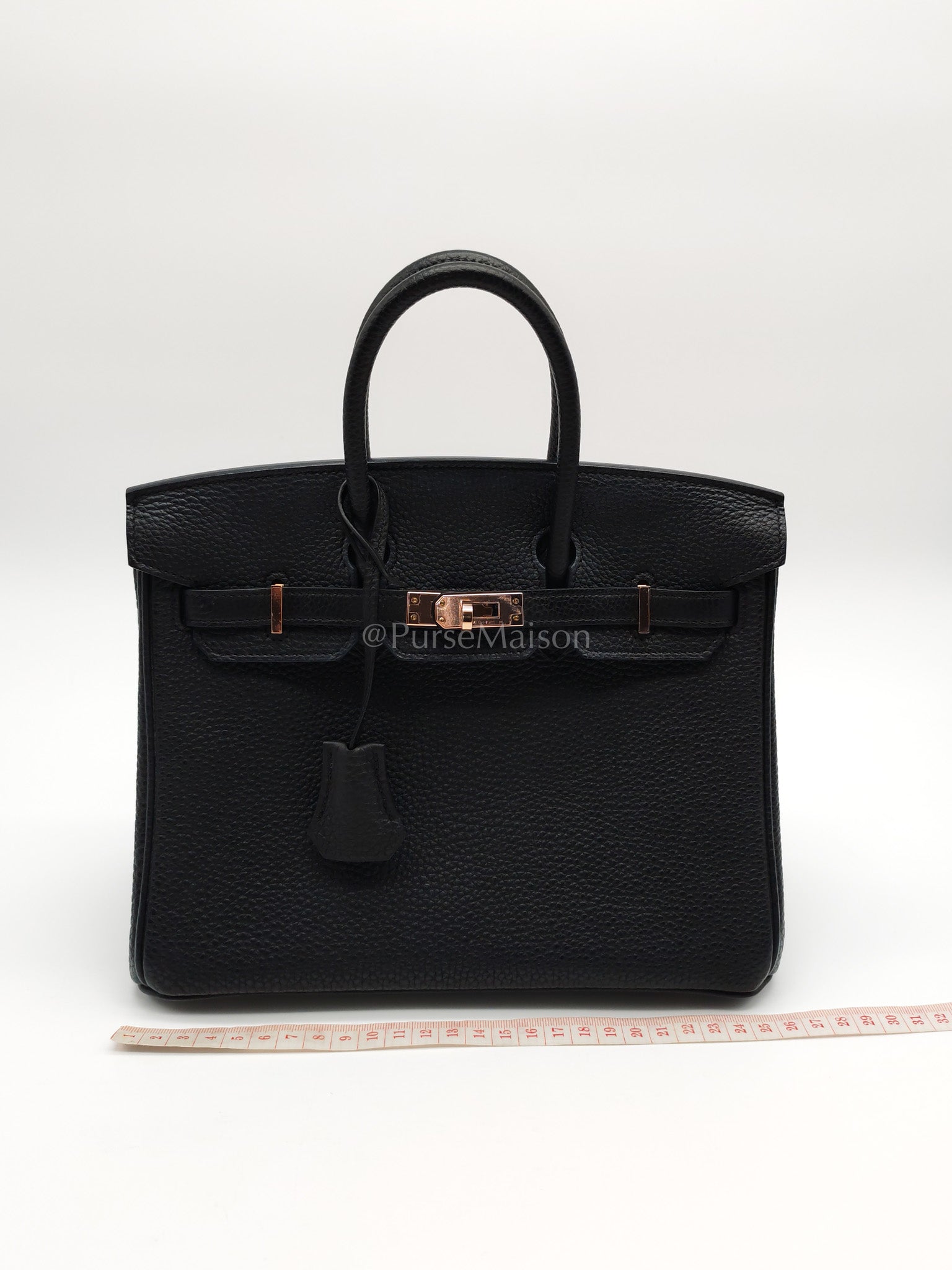 Birkin 25 in Black/Noir Togo Leather & Rose Gold Hardware Stamp Y(2020) | Purse Maison Luxury Bags Shop