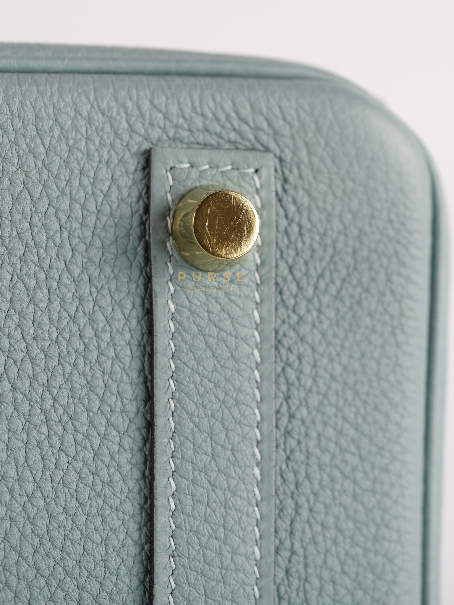 Birkin 25 in Bleu Ciel Togo Leather & Gold Hardware Stamp Y (2020) | Purse Maison Luxury Bags Shop