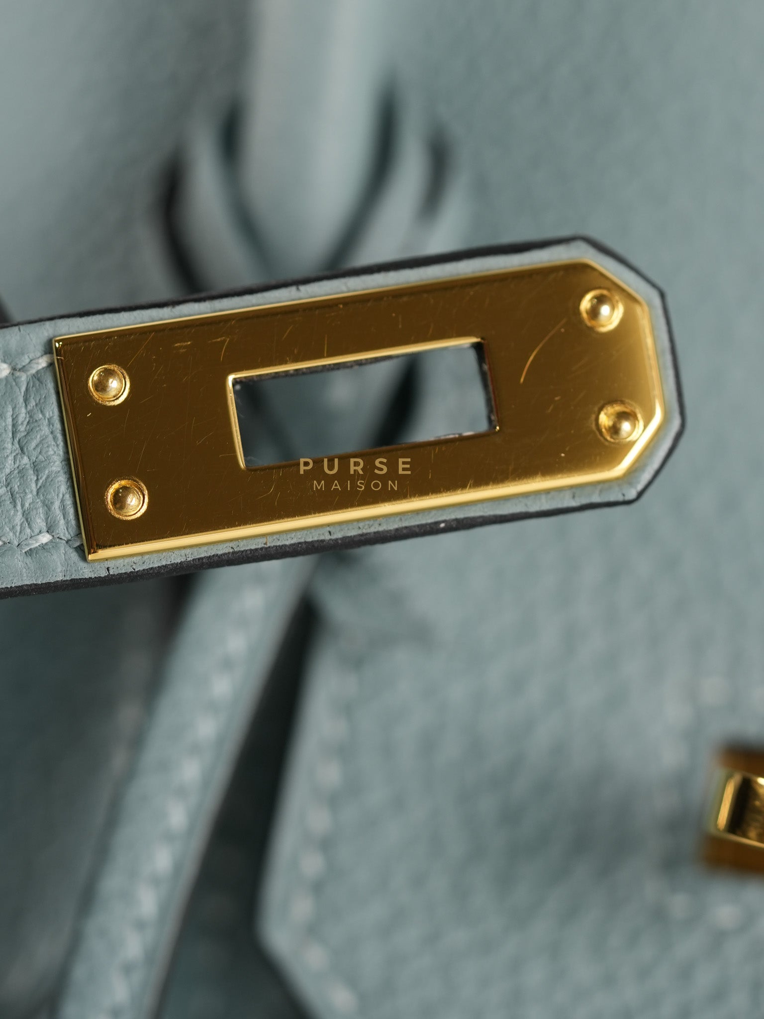 Birkin 25 in Bleu Ciel Togo Leather & Gold Hardware Stamp Y (2020) | Purse Maison Luxury Bags Shop