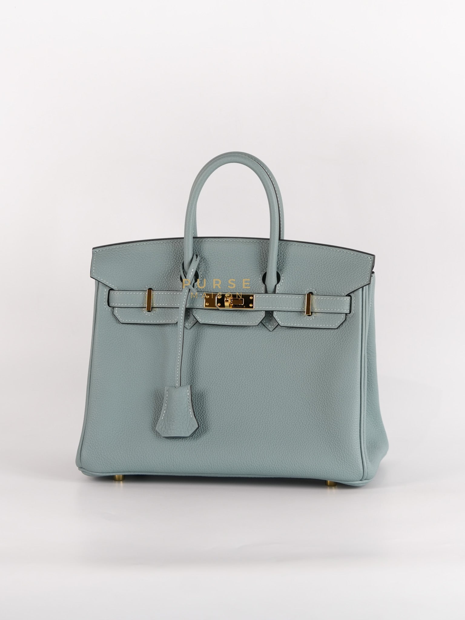 Birkin 25 in Bleu Ciel Togo Leather & Gold Hardware Stamp Y (2020) | Purse Maison Luxury Bags Shop