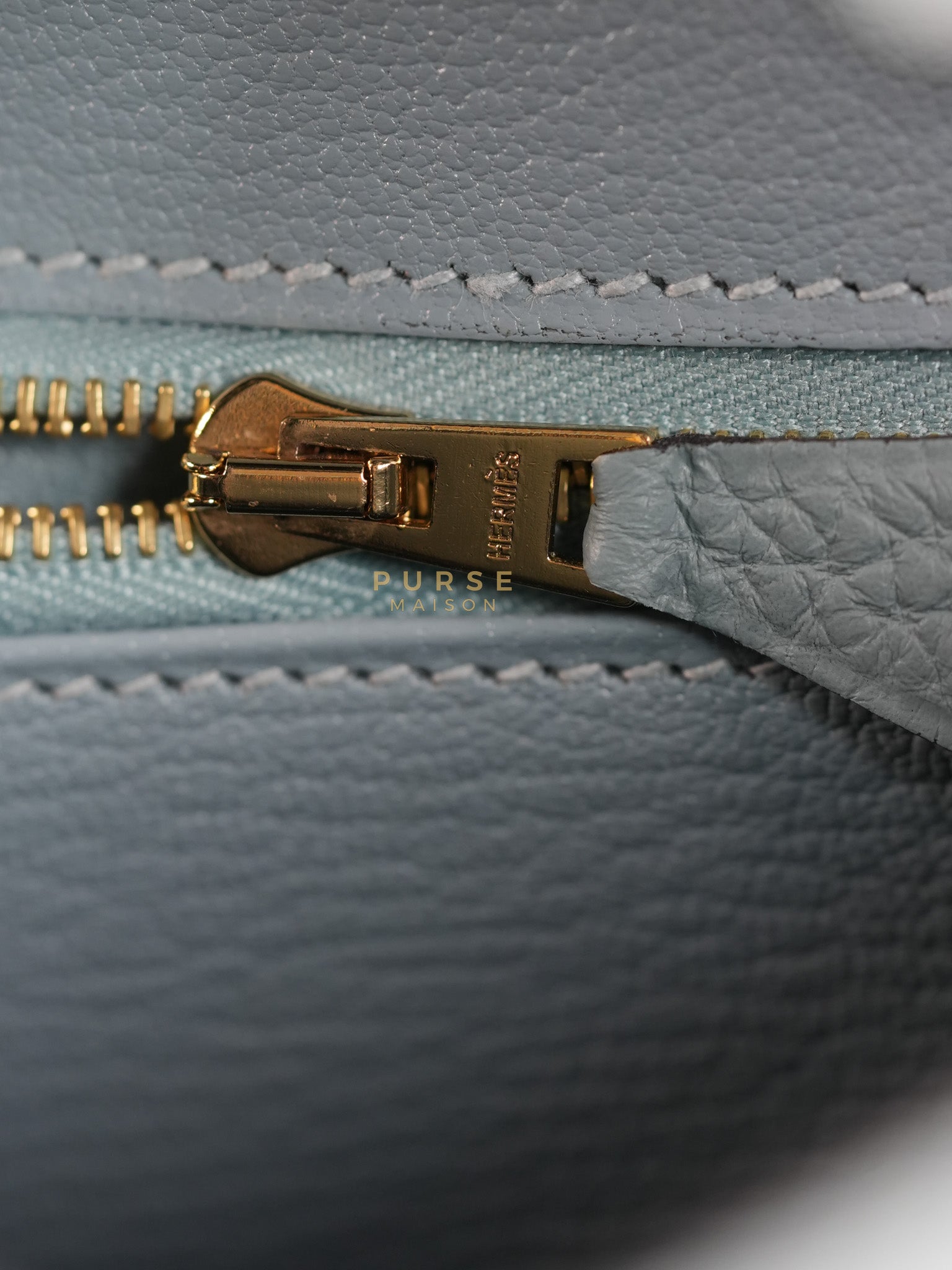 Birkin 25 in Bleu Ciel Togo Leather & Gold Hardware Stamp Y (2020) | Purse Maison Luxury Bags Shop