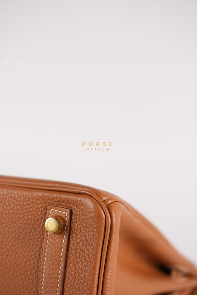 Birkin 25 in Gold Togo Leather and Gold Hardware Stamp U (2022) | Purse Maison Luxury Bags Shop