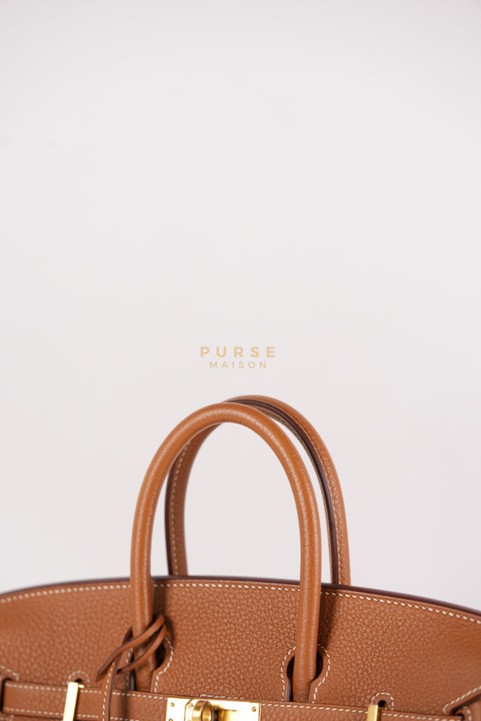 Birkin 25 in Gold Togo Leather and Gold Hardware Stamp U (2022) | Purse Maison Luxury Bags Shop