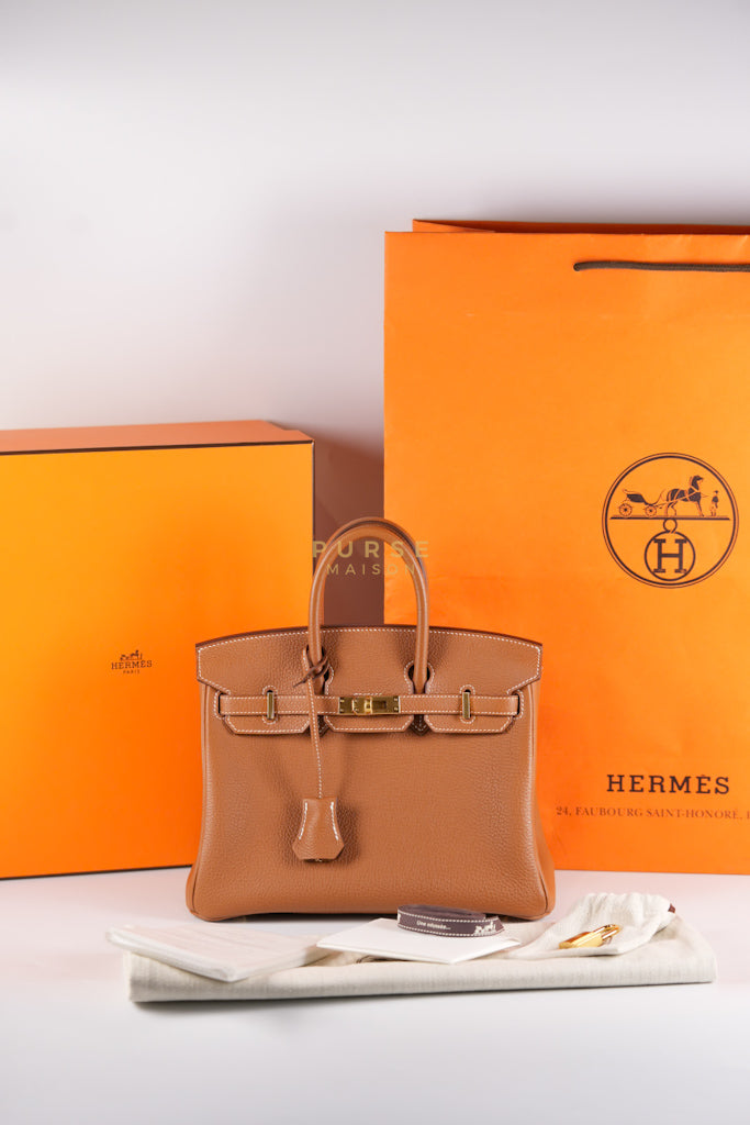 Birkin 25 in Gold Togo Leather and Gold Hardware Stamp U (2022) | Purse Maison Luxury Bags Shop