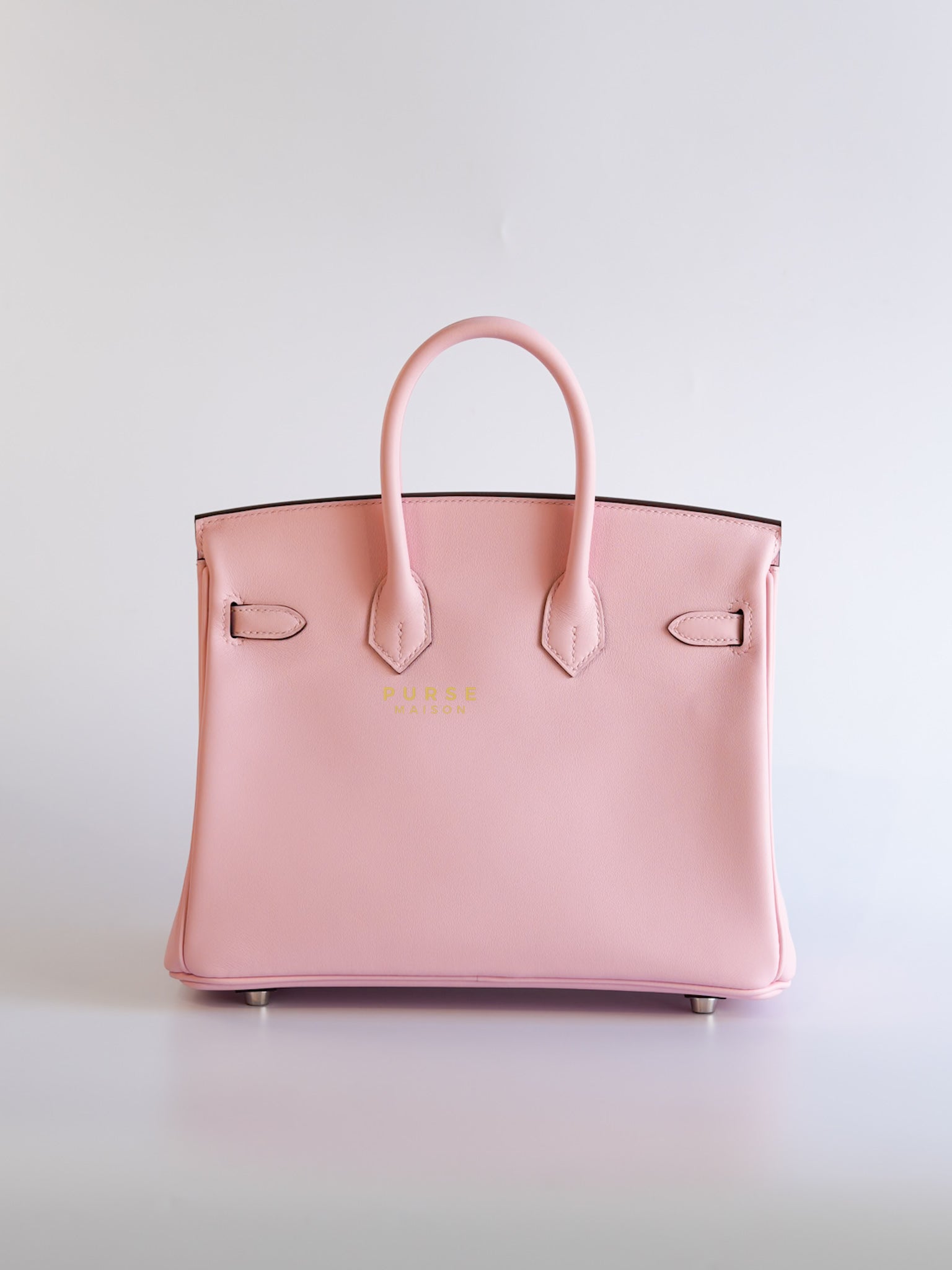 Birkin 25 in Rose Sakura Swift Leather and Palladium Hardware Stamp W | Purse Maison Luxury Bags Shop