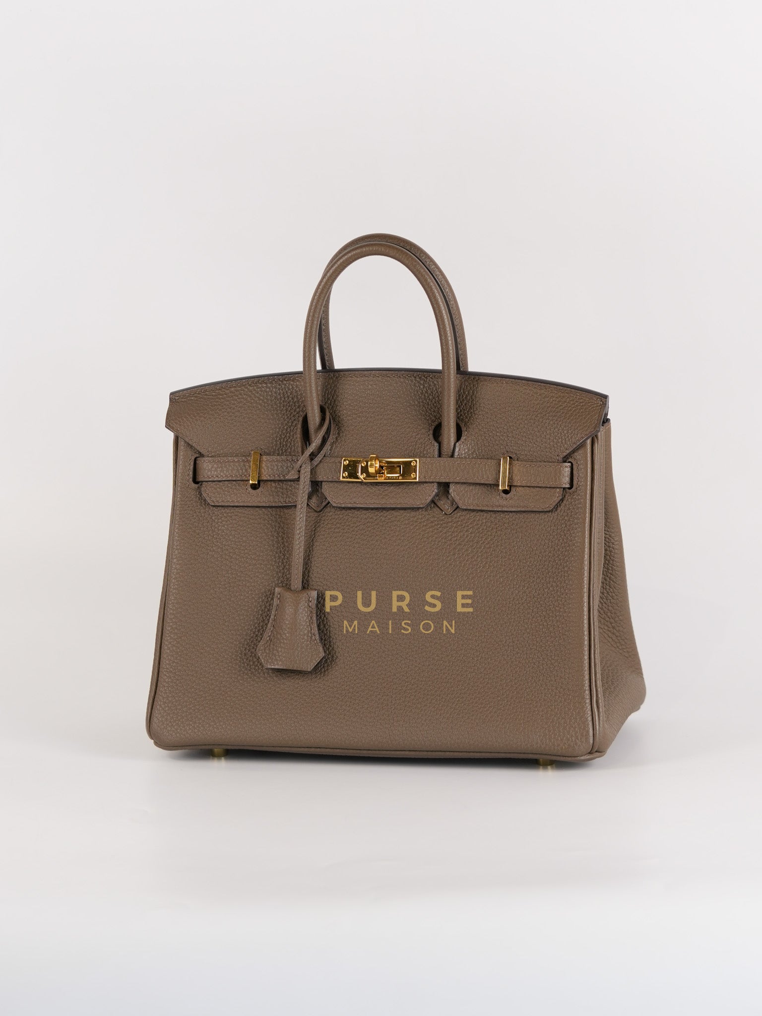 Birkin 25 in Taupe Togo Leather & Gold Hardware Stamp T(2015) | Purse Maison Luxury Bags Shop