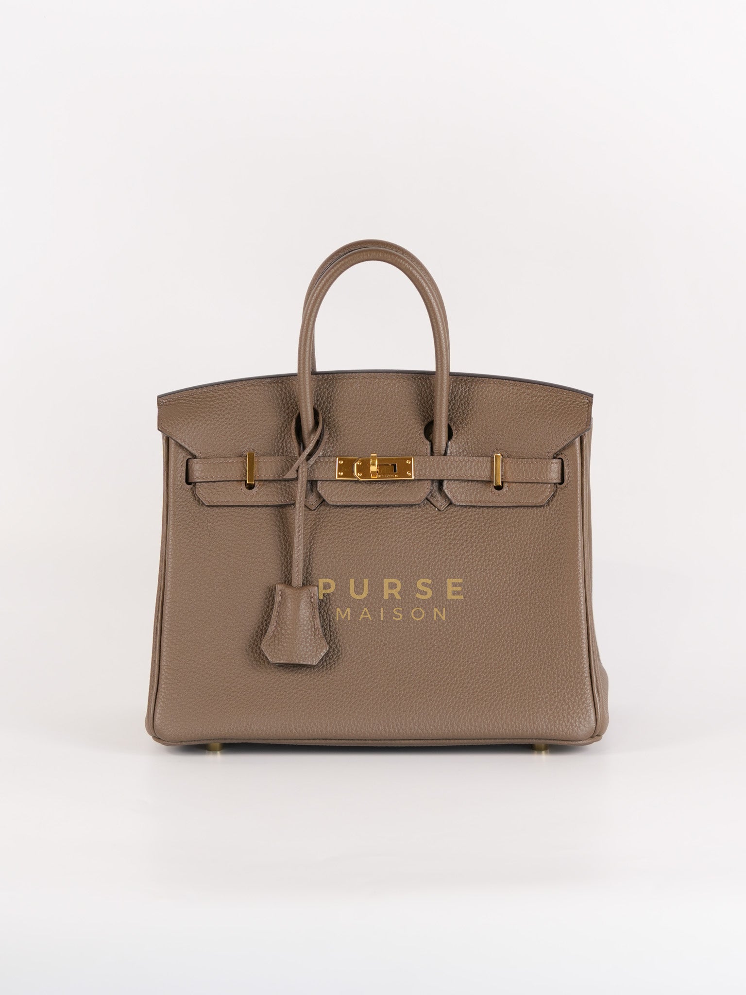 Birkin 25 in Taupe Togo Leather & Gold Hardware Stamp T(2015) | Purse Maison Luxury Bags Shop