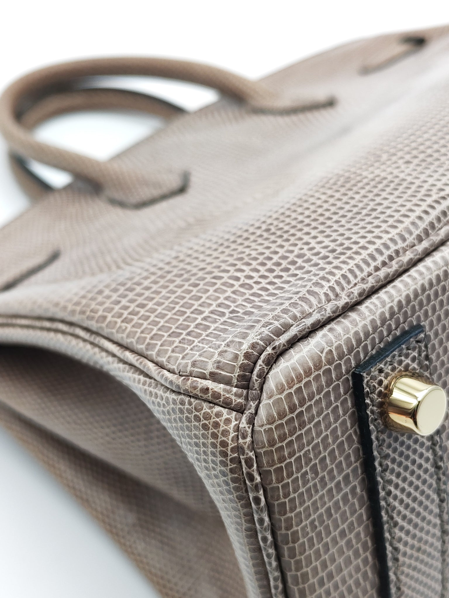 Birkin 25 Lizard Gris Tourterelle Gold Hardware Stamp P (2012) | Purse Maison Luxury Bags Shop