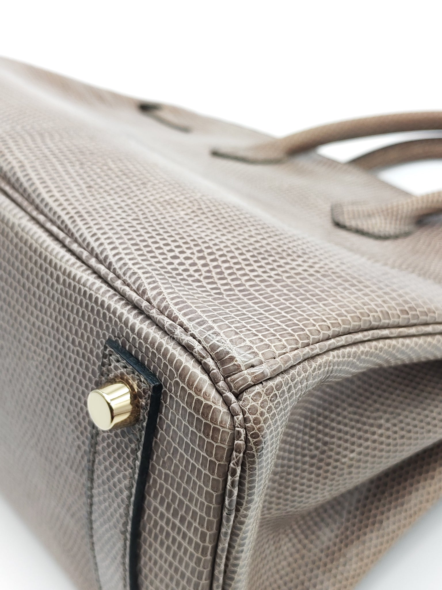 Birkin 25 Lizard Gris Tourterelle Gold Hardware Stamp P (2012) | Purse Maison Luxury Bags Shop