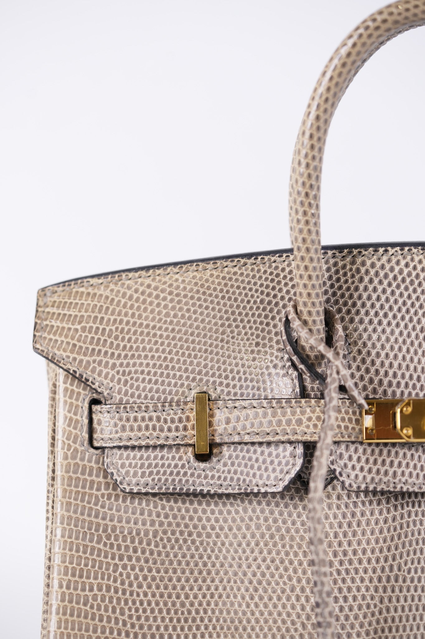 Birkin 25 Lizard Gris Tourterelle Gold hardware Stamp P (2012) | Purse Maison Luxury Bags Shop