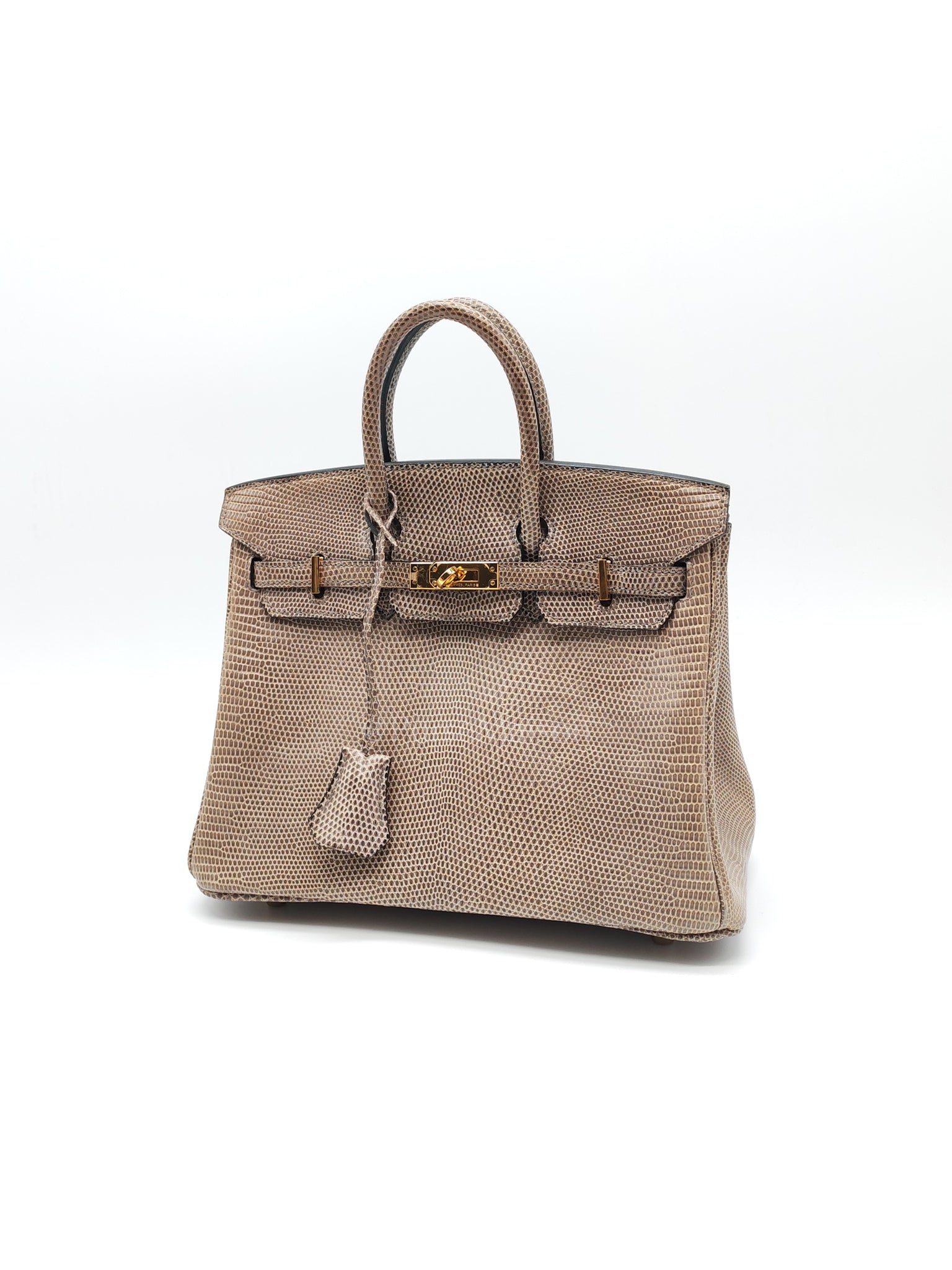 Birkin 25 Lizard Gris Tourterelle Gold Hardware Stamp P (2012) | Purse Maison Luxury Bags Shop