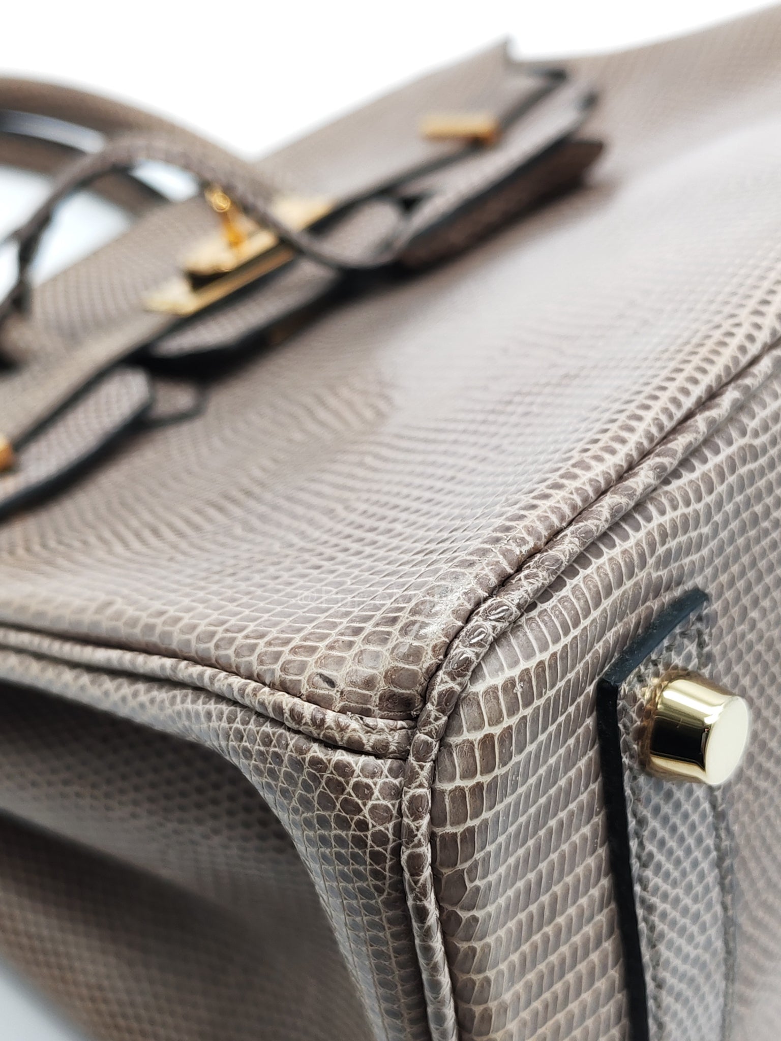 Birkin 25 Lizard Gris Tourterelle Gold Hardware Stamp P (2012) | Purse Maison Luxury Bags Shop