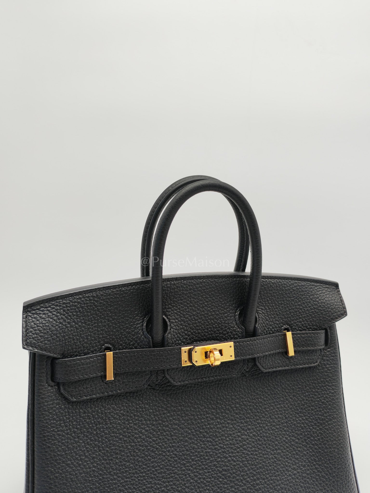 Birkin 25 Retourne Black in Togo Leather and Gold Hardware Stamp D (2019) | Purse Maison Luxury Bags Shop