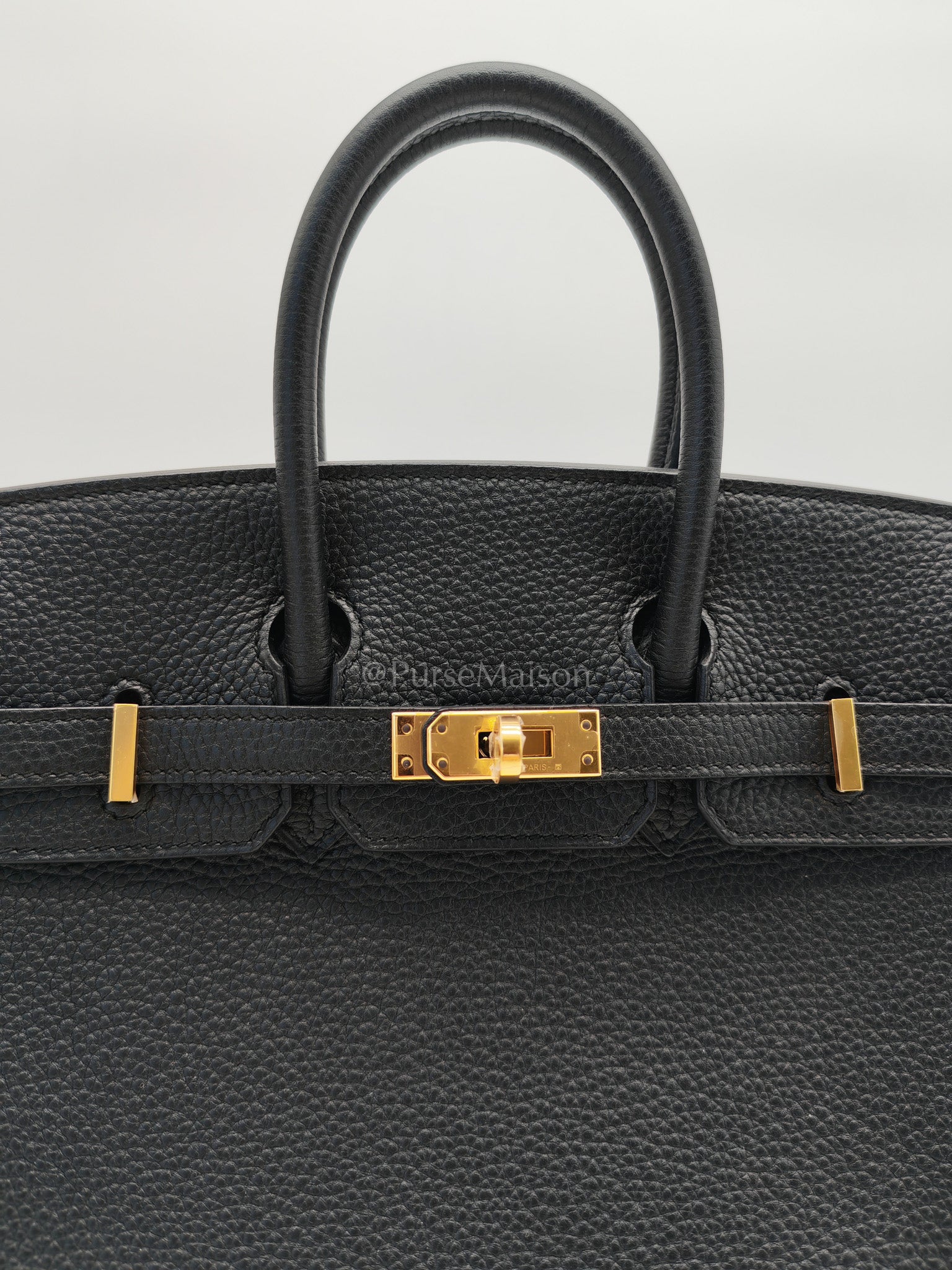 Birkin 25 Retourne Black in Togo Leather and Gold Hardware Stamp D (2019) | Purse Maison Luxury Bags Shop