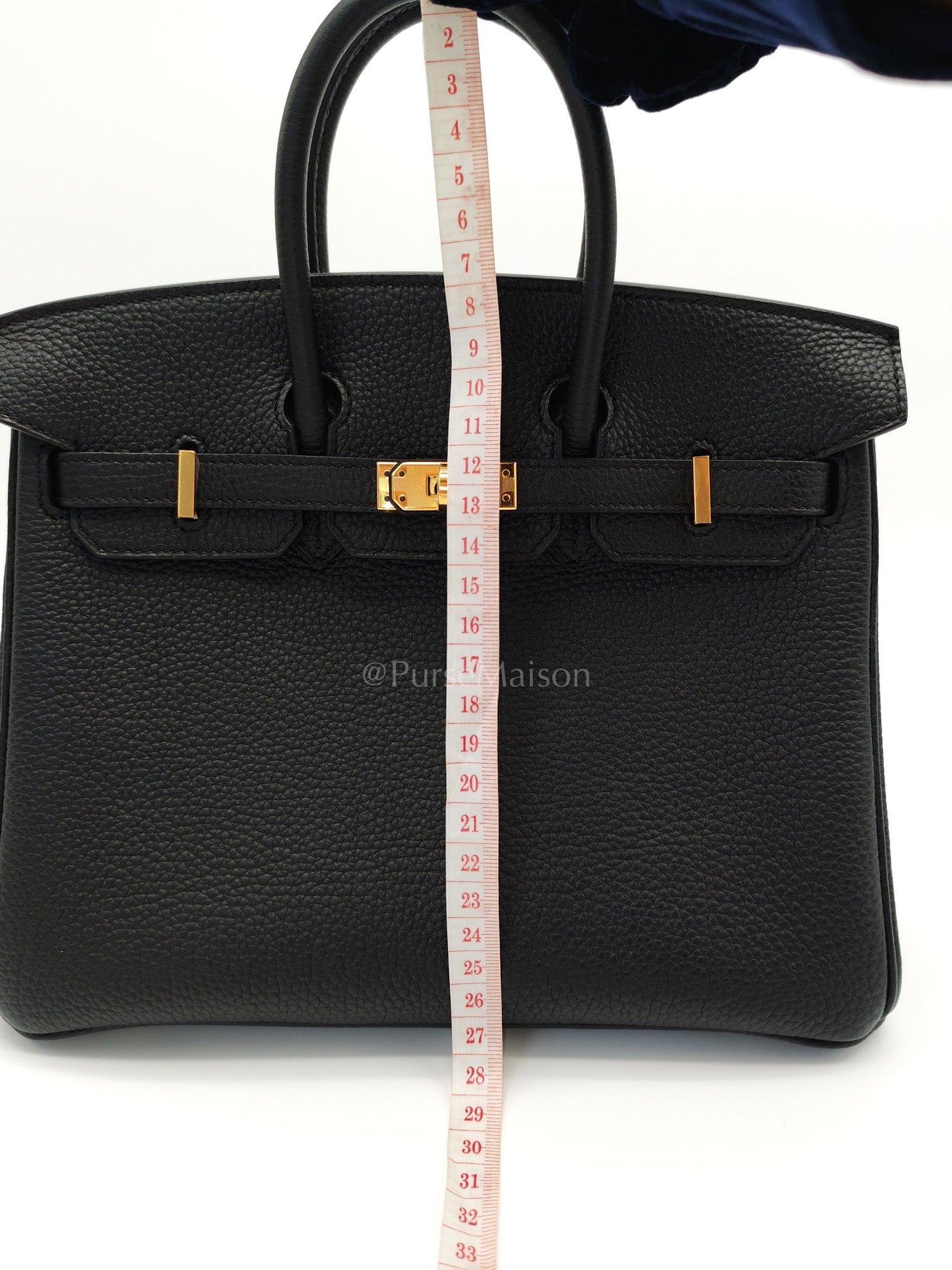 Birkin 25 Retourne Black in Togo Leather and Gold Hardware Stamp D (2019) | Purse Maison Luxury Bags Shop