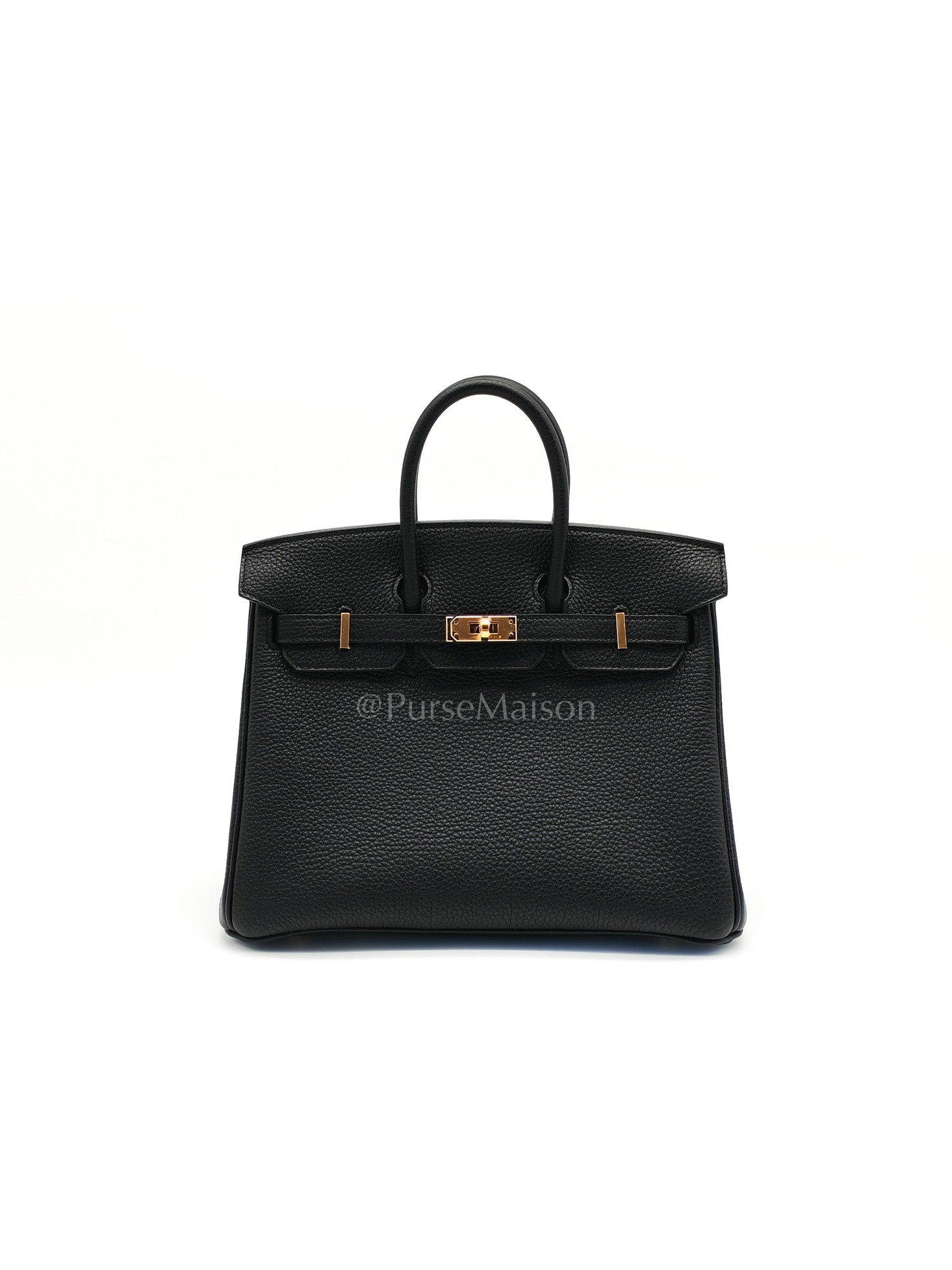 Birkin 25 Retourne Black in Togo Leather and Gold Hardware Stamp D (2019) | Purse Maison Luxury Bags Shop