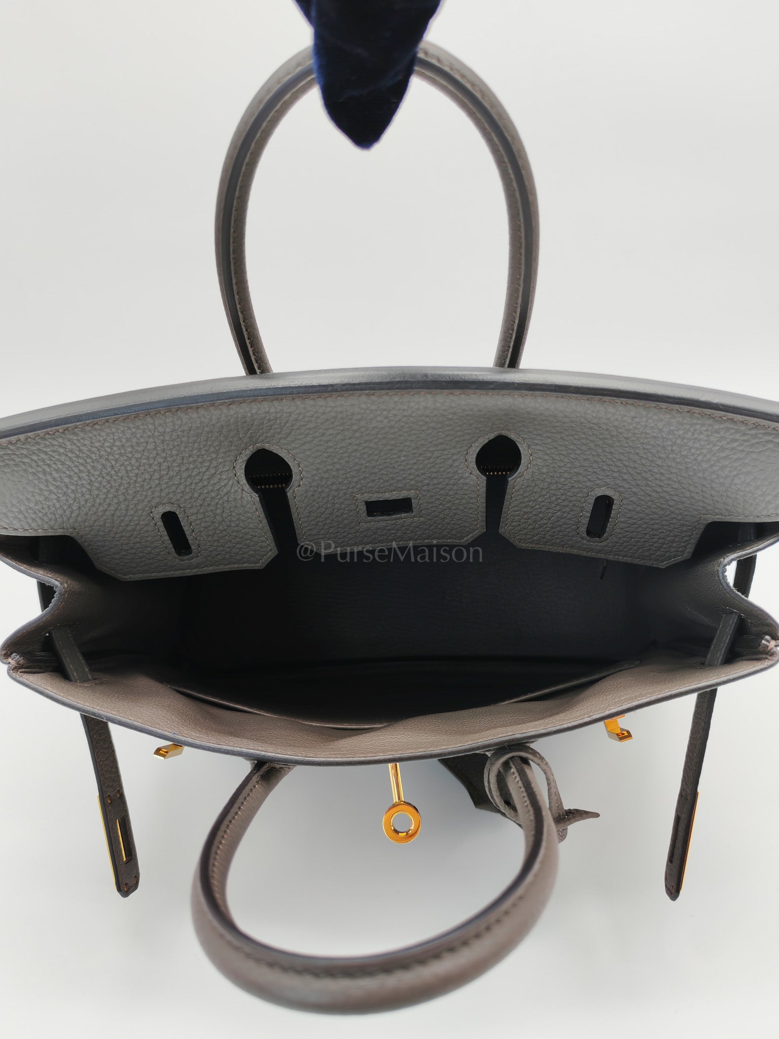 Birkin 25 Retourne Gris Etain in Togo Leather and Gold Hardware Stamp Y (2020) | Purse Maison Luxury Bags Shop