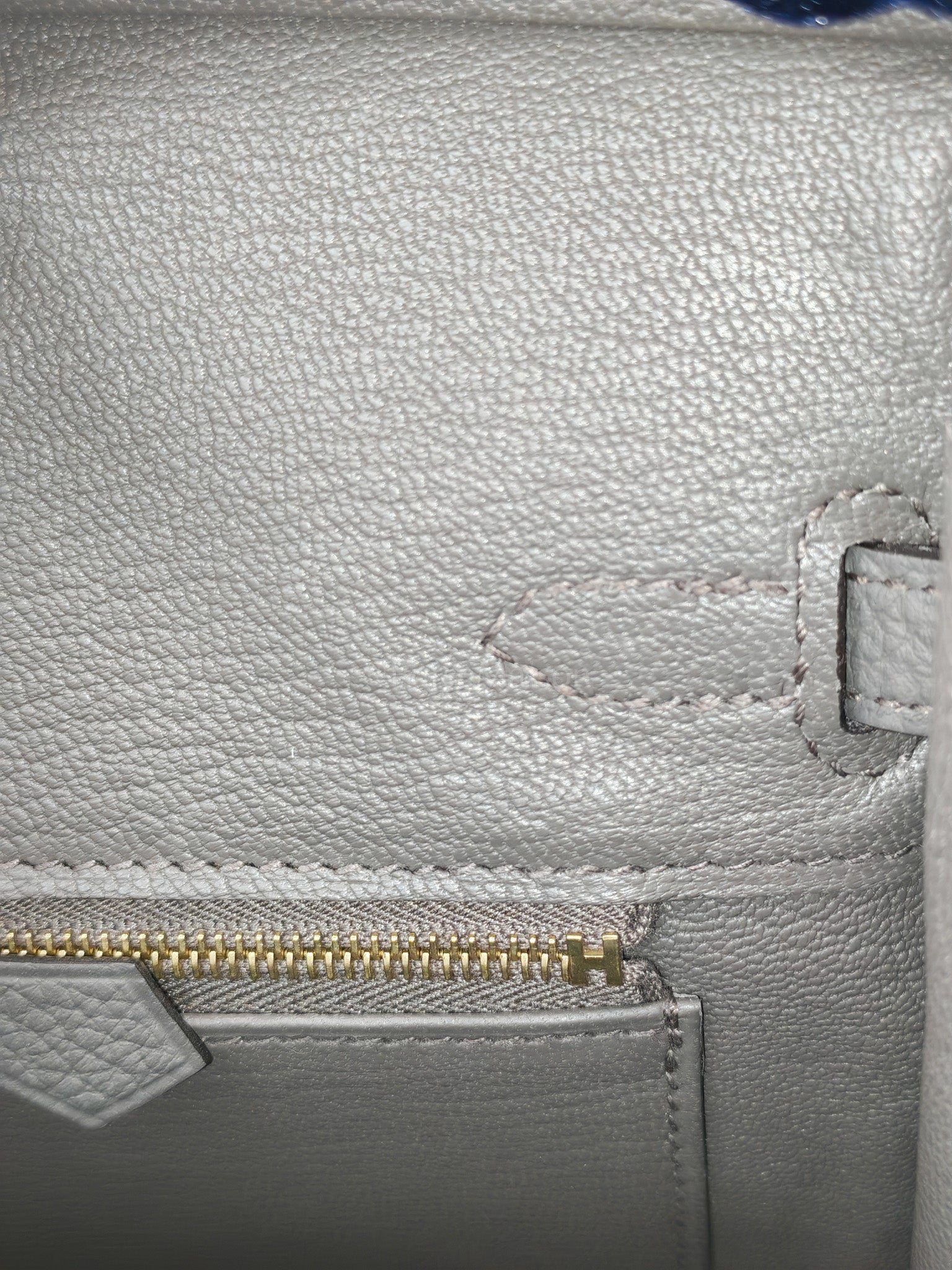 Birkin 25 Retourne Gris Etain in Togo Leather and Gold Hardware Stamp Y (2020) | Purse Maison Luxury Bags Shop