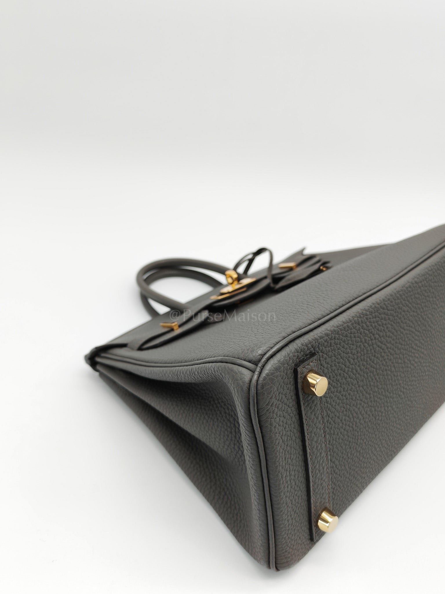 Birkin 25 Retourne Gris Etain in Togo Leather and Gold Hardware Stamp Y (2020) | Purse Maison Luxury Bags Shop