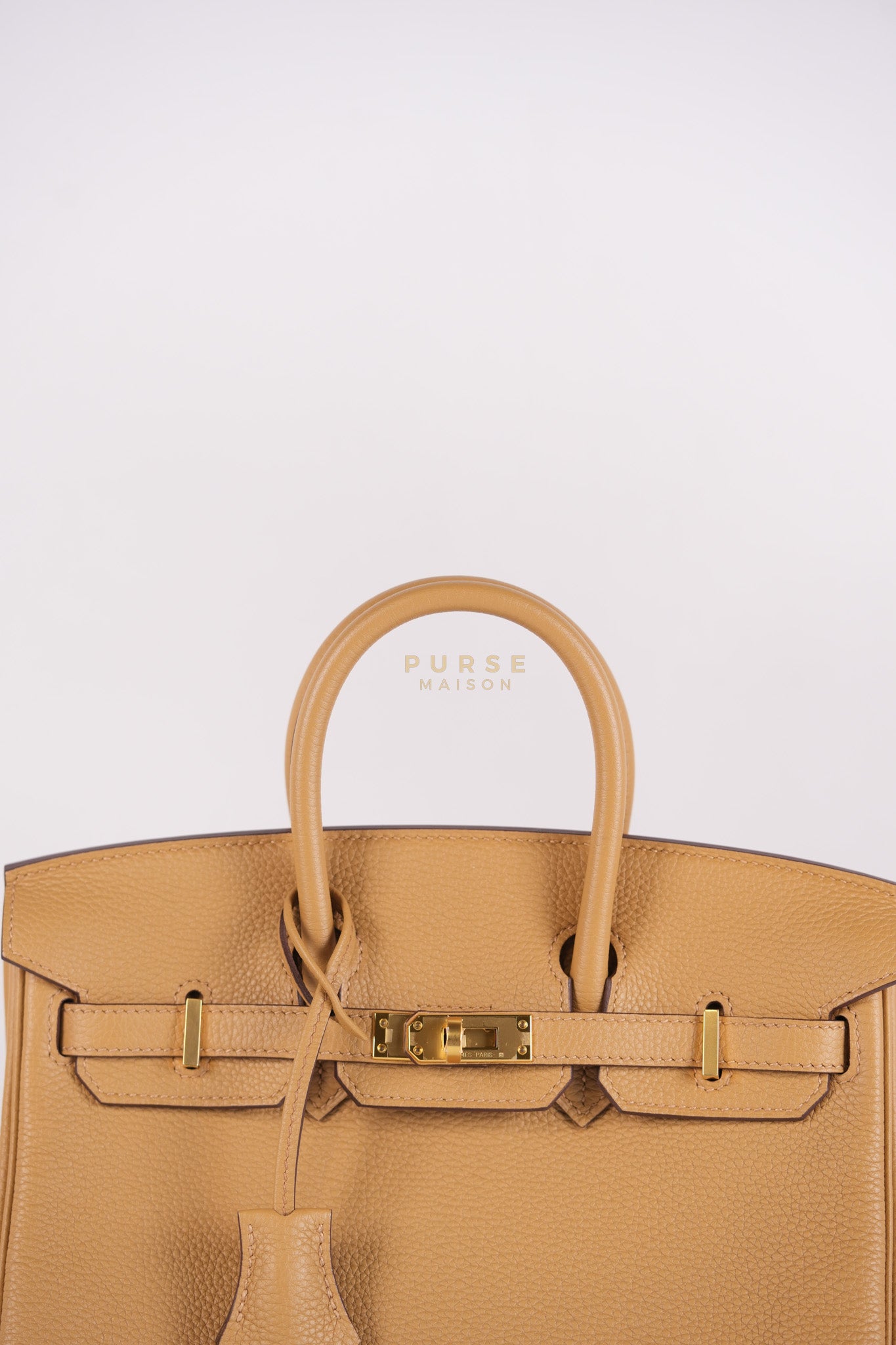 Birkin 25 Retourne in Biscuit Togo Leather and Gold Hardware Stamp U (2022) | Purse Maison Luxury Bags Shop